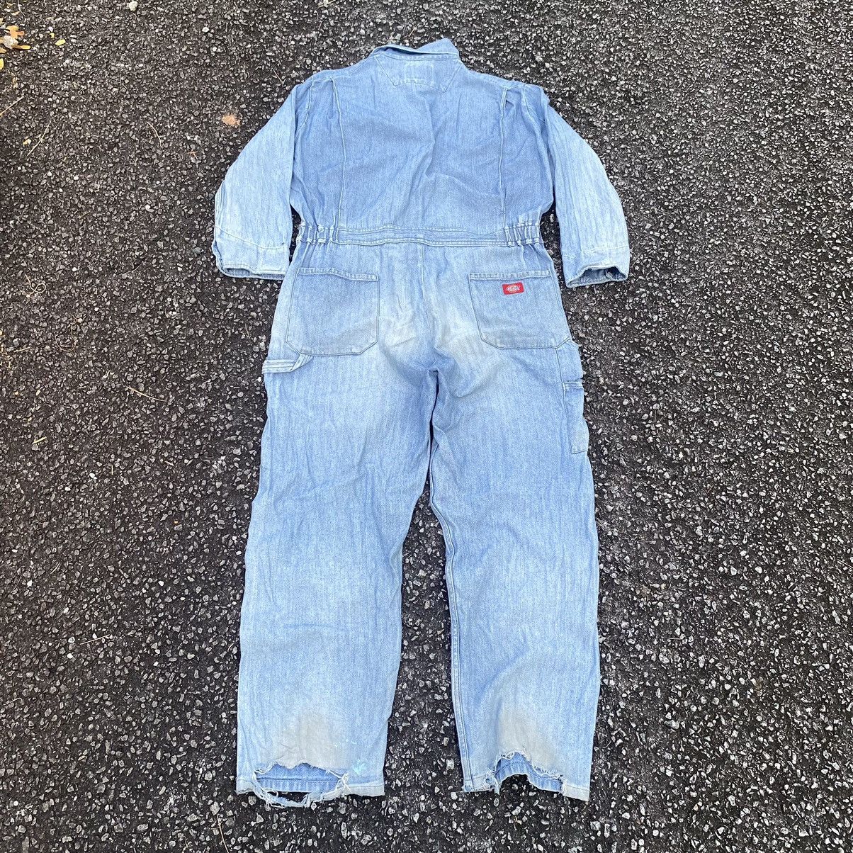 Dickies Vintage Dickies Dirty Distressed Denim Coveralls Size US 41 - 2 Thumbnail