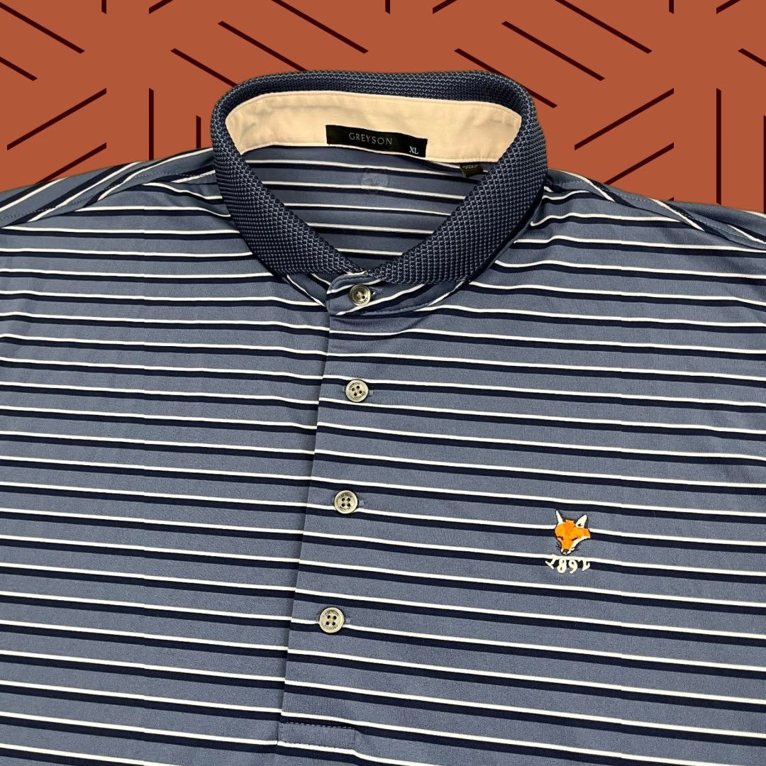 Vintage Greyson Green Spring Valley Hunt Club Polo Shirt Mens XL Blue Stripe Polo Size US XL / EU 56 / 4 - 1 Thumbnail
