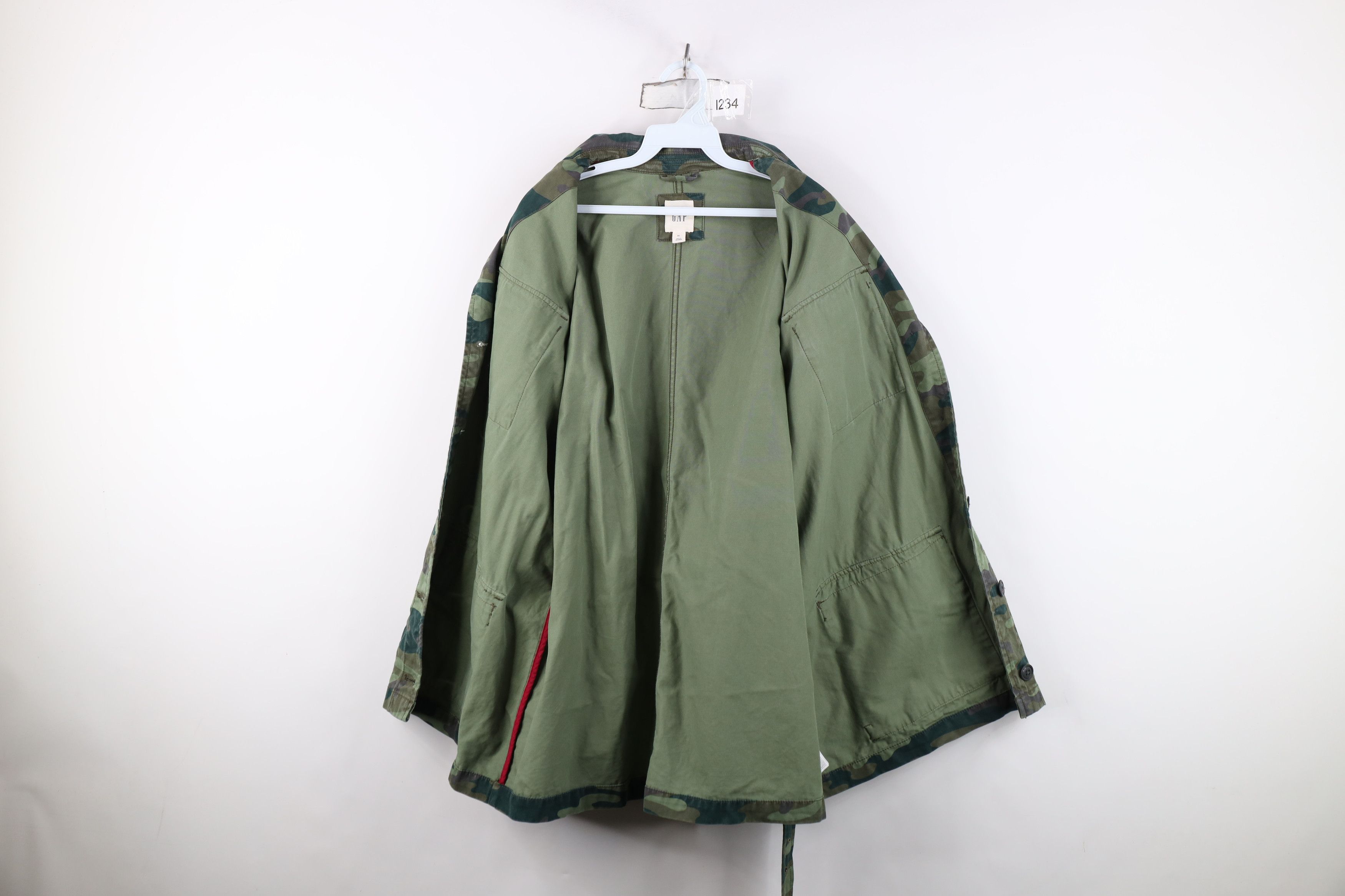 Gap Vintage Y2K Gap Camouflage Military Field Jacket Trench Coat Size XL / US 12-14 / IT 48-50 - 11 Thumbnail