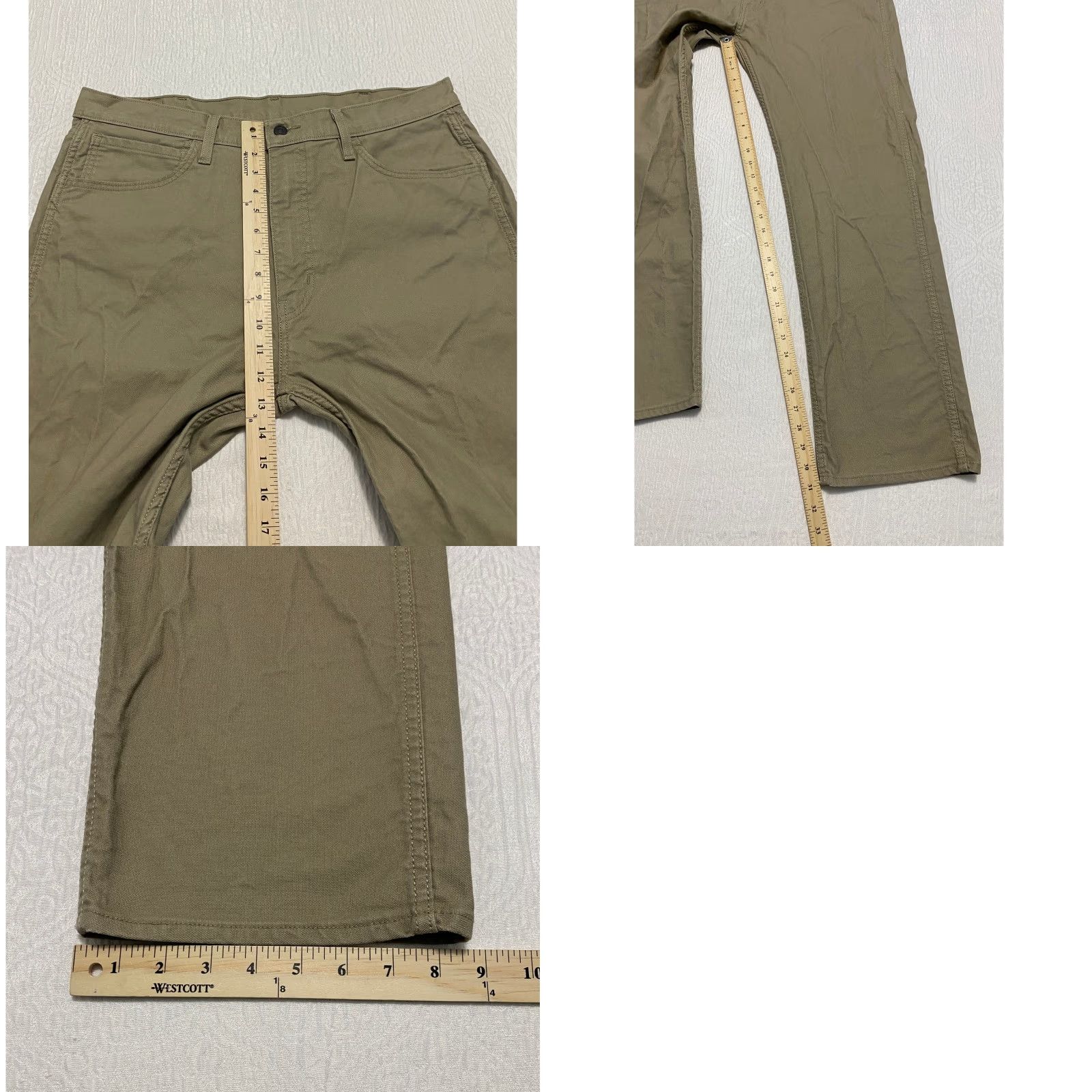Levi's Levi's Mens Workwear Pants 38x32 Khaki Beige Cotton Blend Straight Leg (Regular) 5-Pocket Canvas Logo Button Zip Casual Workwear Mens Khakis Size US 38 / EU 54 - 8 Thumbnail