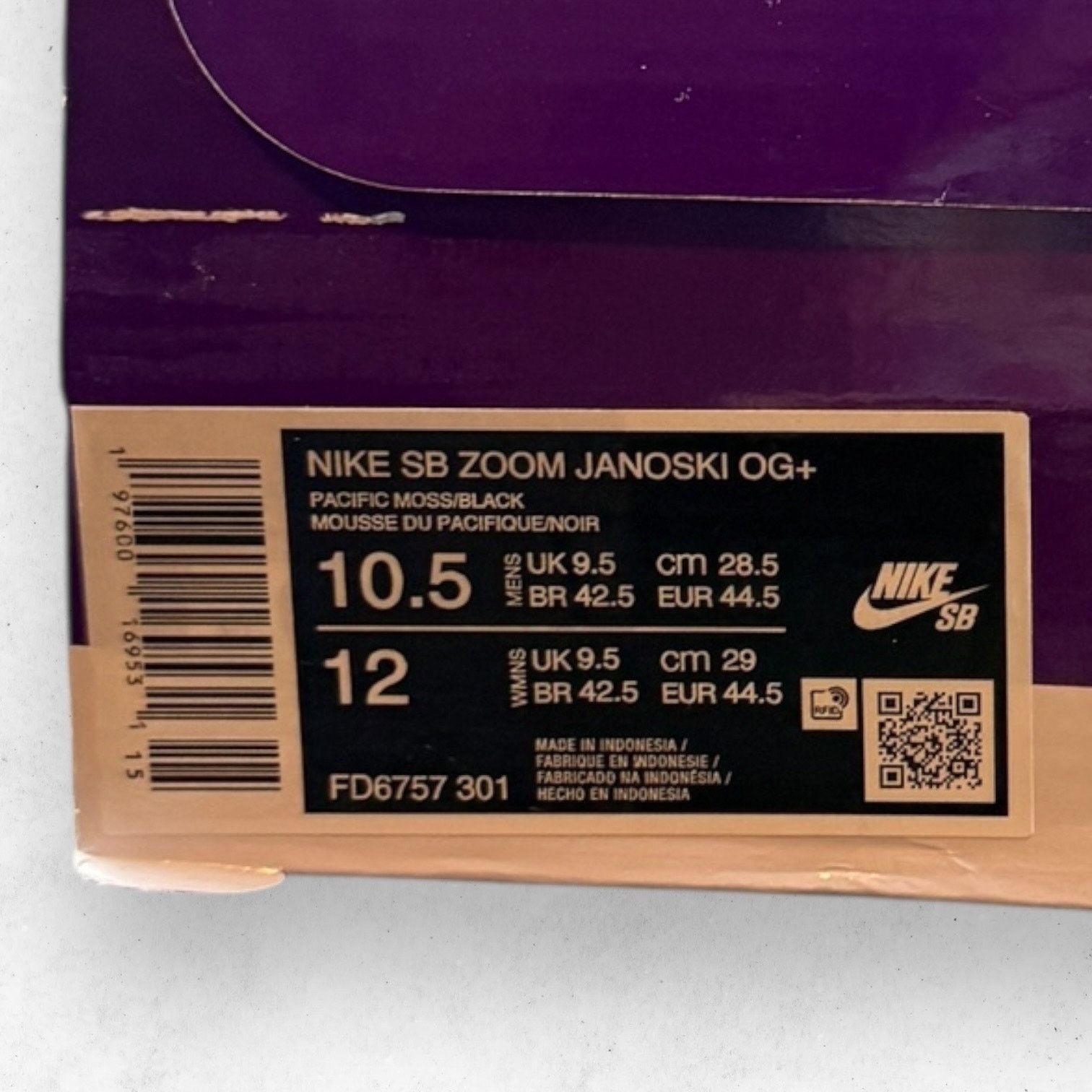 Nike Nike SB Zoom Stefan Janoski OG+ Pacific Moss 10.5 Size US 10.5 / EU 43-44 - 4 Thumbnail