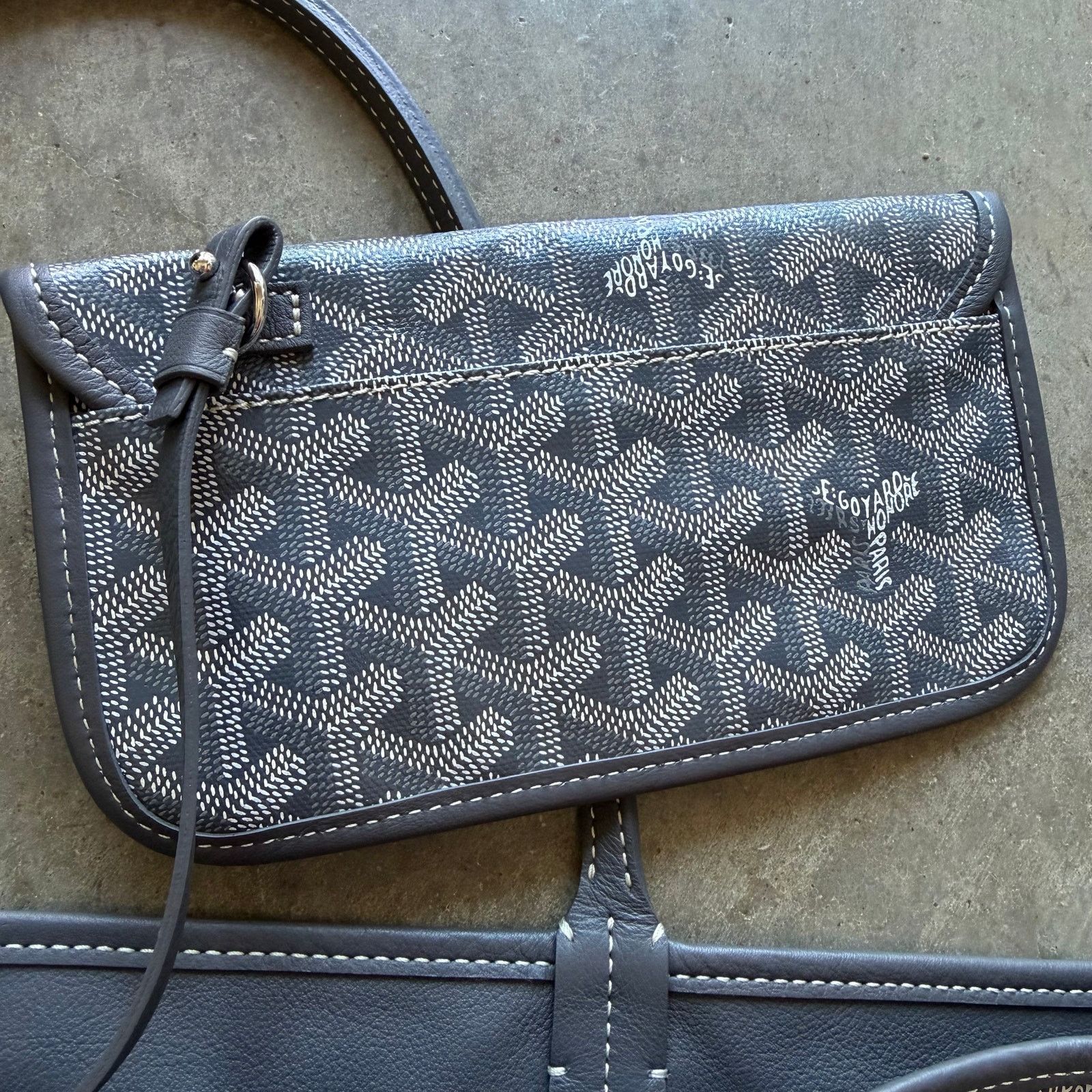 Goyard Goyard Anjou GM Calfskin And Canvas Tote Bag Size ONE SIZE - 6 Thumbnail