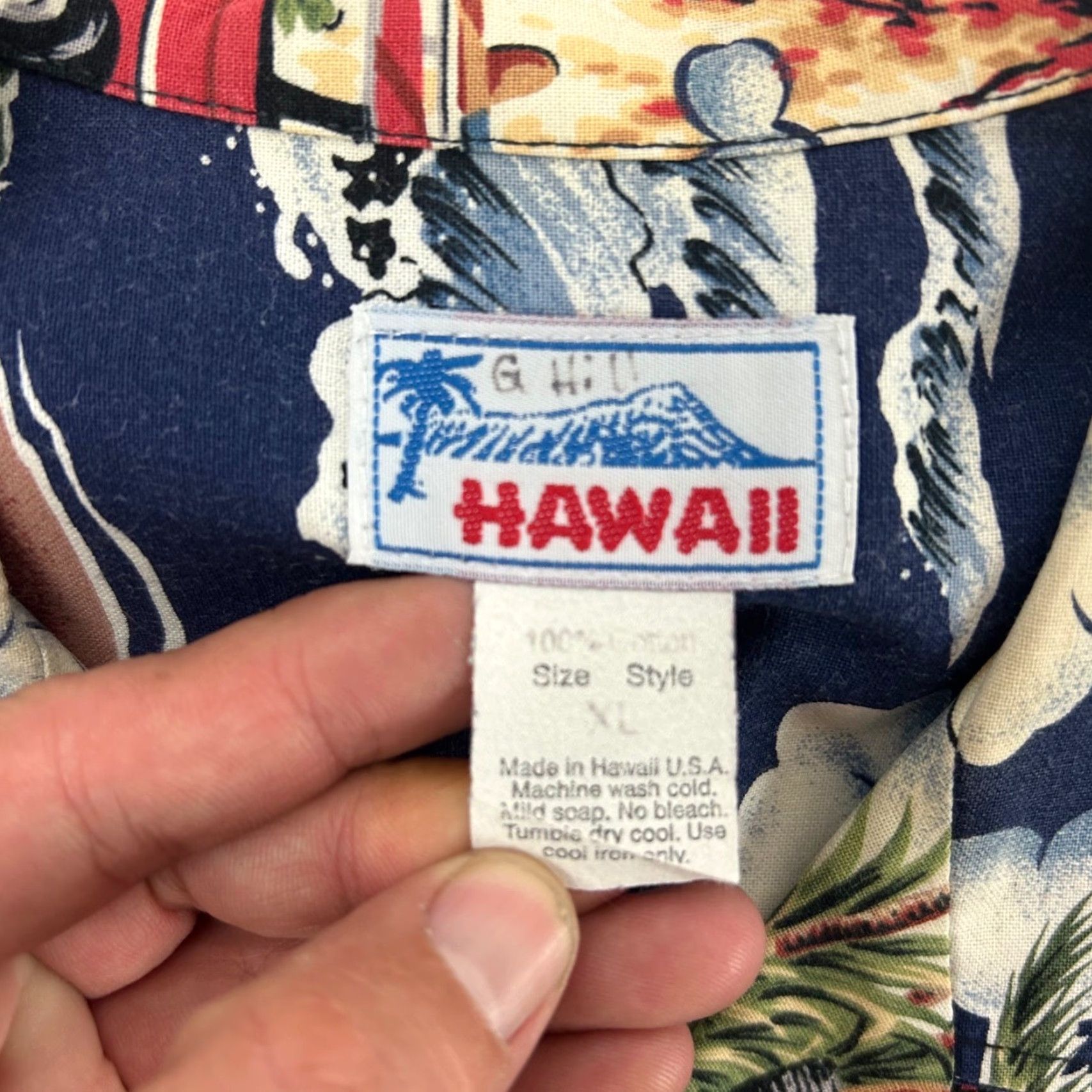 ALOHAS VINTAGE Hawaii Button-Up Shirt Mens XL Navy Blue Volcano Woody Wagon Print Aloha Size US XL / EU 56 / 4 - 3 Thumbnail
