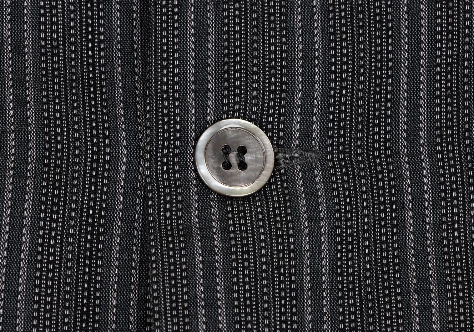 Jean Paul Gaultier Gray Stripe Patch Pocket Long Sleeve Open Collar Shirt M Size US M / EU 48-50 / 2 - 4 Thumbnail