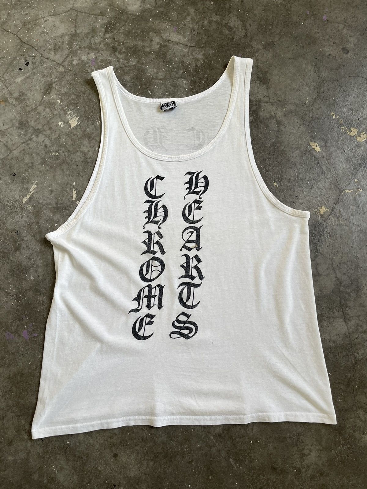 Vintage Chrome Hearts Spellout Vertical Sleeveless Tank Top