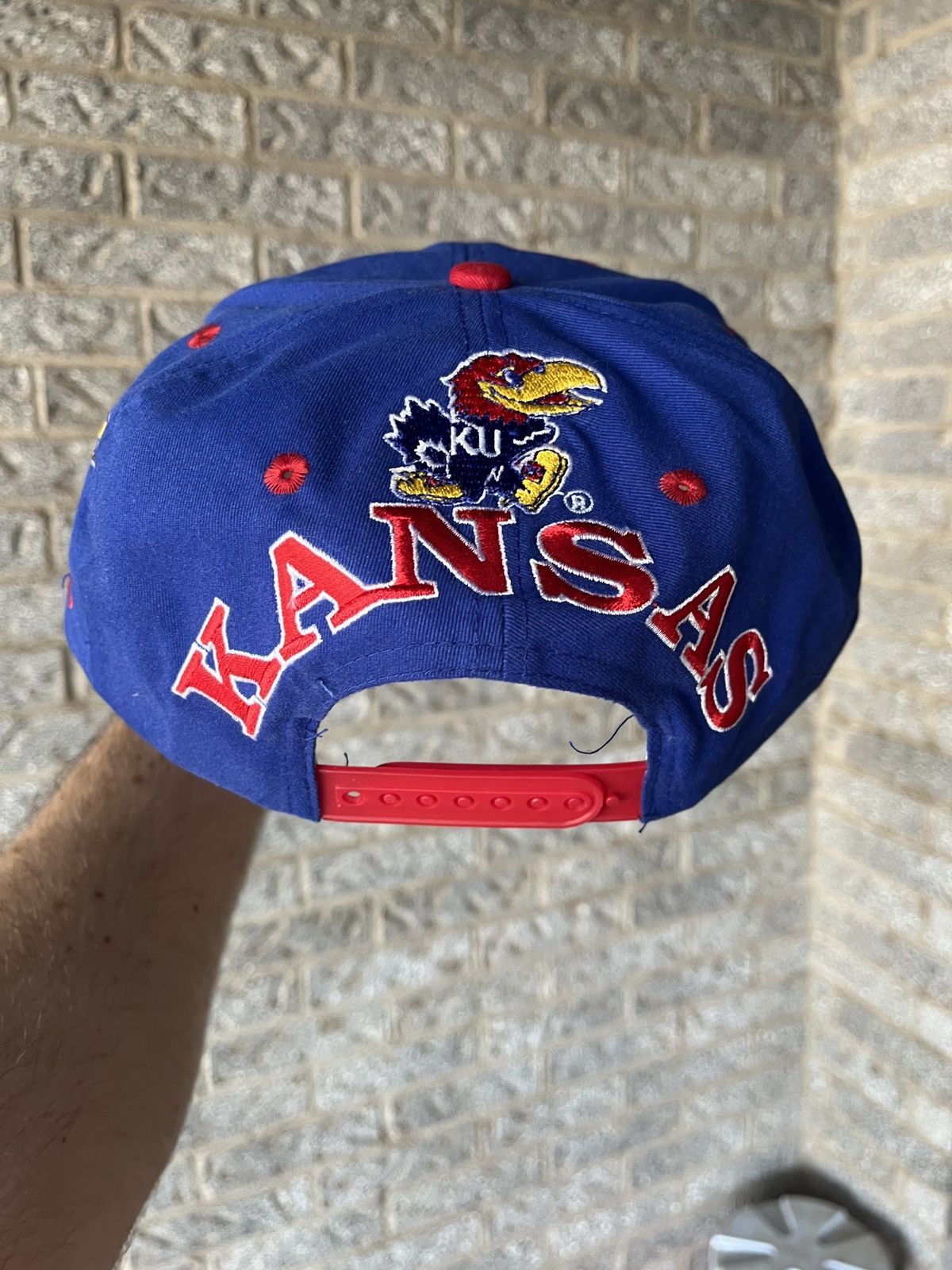 Sports Specialties × Vintage Vintage 90’s Kansas Jayhawks NCAA SnapBack Hat Size ONE SIZE - 3 Thumbnail