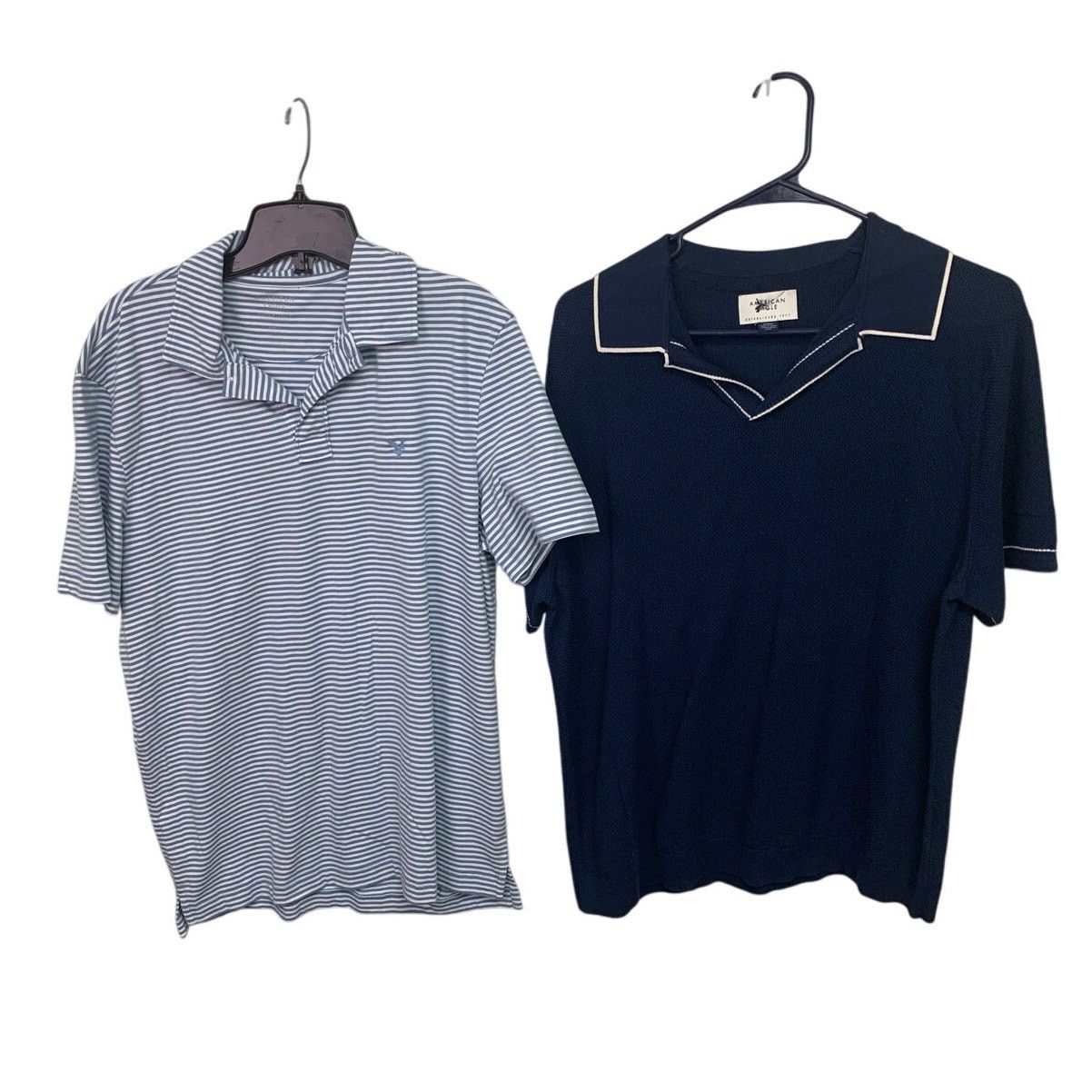 American Eagle Outfitters 2 New American Eagle Mens Medium Short Sleeve Striped Polos Size US M / EU 48-50 / 2 - 1 Thumbnail
