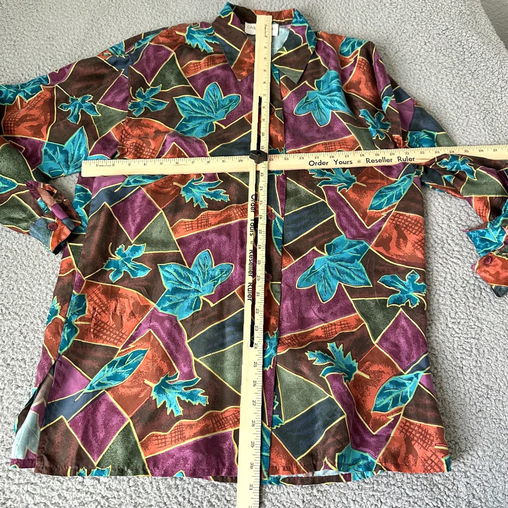 Vintage VINTAGE Casual Corner Shirt Womens M Red Silk Floral AOP Button-Up Long Sleeve Collared Ladies Size M / US 6-8 / IT 42-44 - 4 Thumbnail