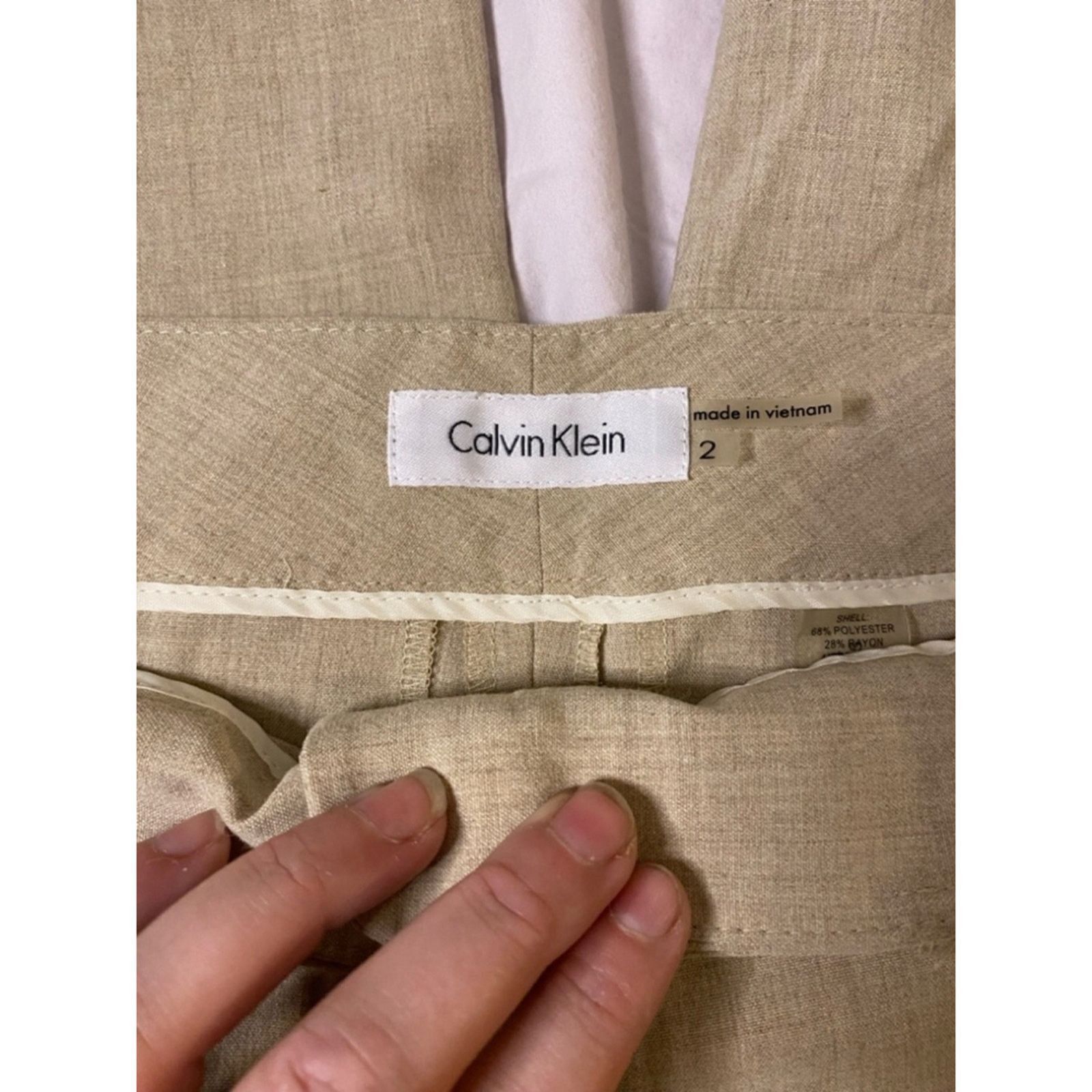 Calvin Klein Calvin Klein Beige Lightweight Trousers Officewear Slacks 2 Size 26" / US 2 / IT 38 - 4 Thumbnail