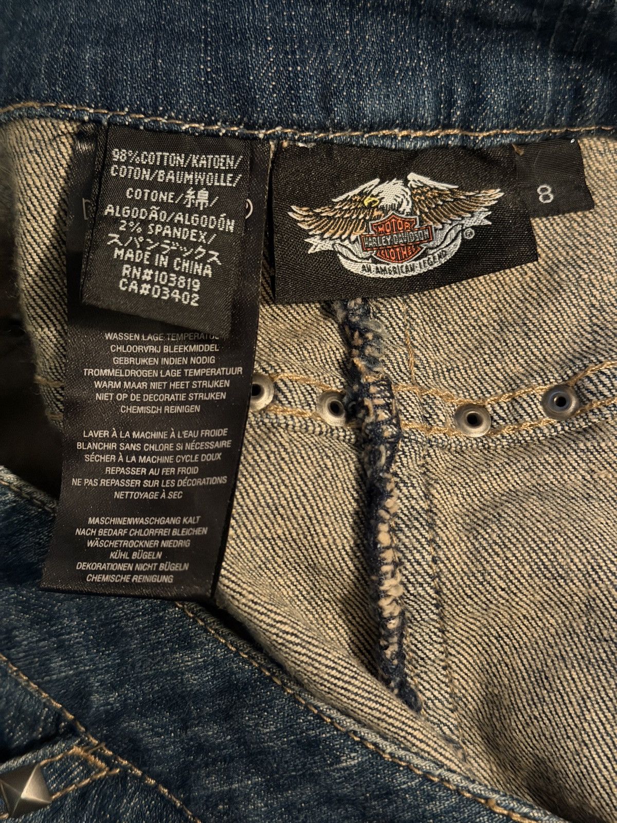 Harley Davidson Harley Davidson Women’s Denim Mini Skirt Size 30" / US 8 / IT 44 - 8 Thumbnail