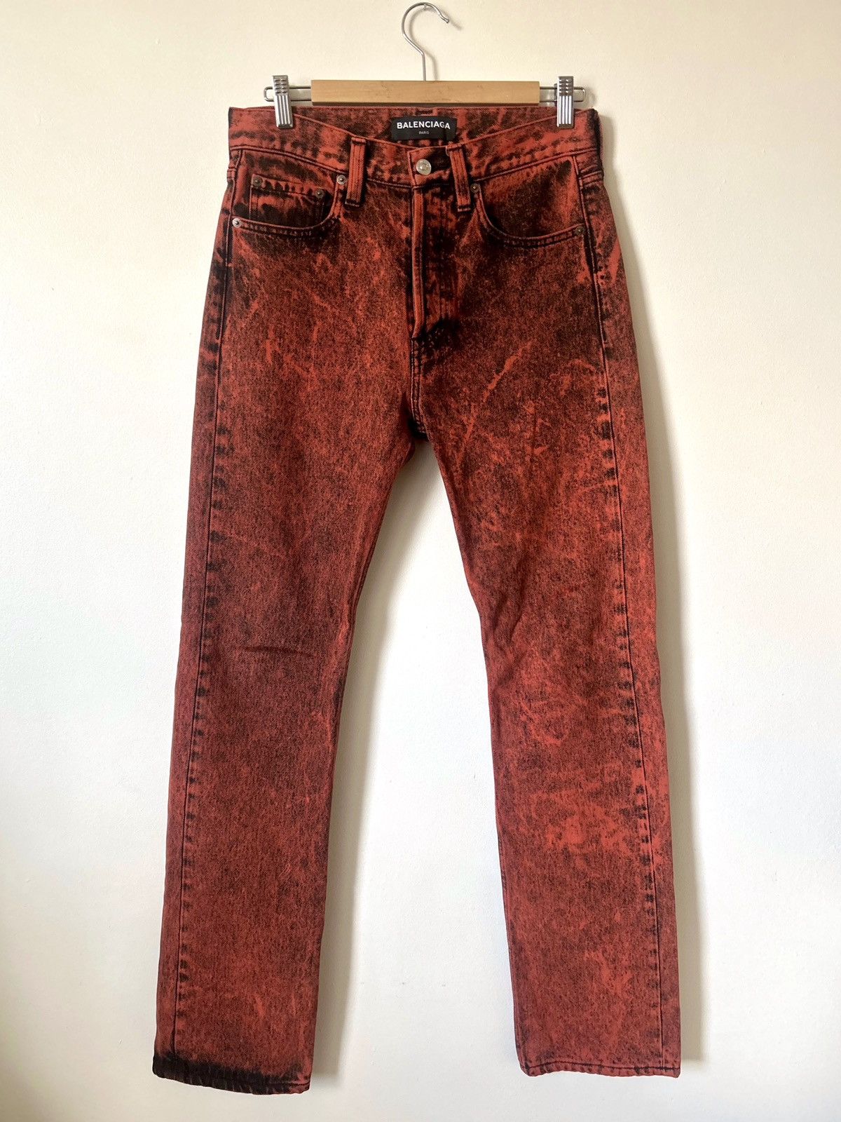 BALENCIAGA SS18 DEMNA ORANGE ACID WASH JEANS (fits 30)