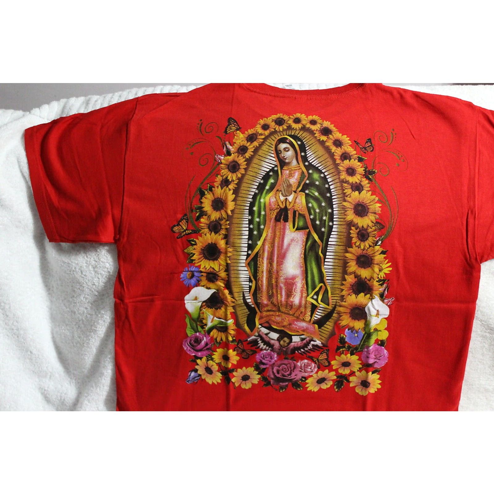 Vintage VINTAGE ALSTYLE Guadalupe Butterfly Flower Rose Sunflower Red Graphic T-Shirt Men’s XL Size US XL / EU 56 / 4 - 2 Thumbnail