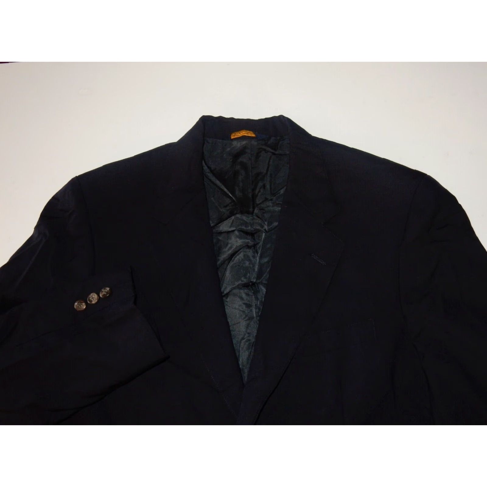 Brooks Brothers VINTAGE Brooks Brothers Men's Blazer Sport Coat Wool Size 44 Navy Blue 90s Classic Mens Size 44R - 2 Thumbnail
