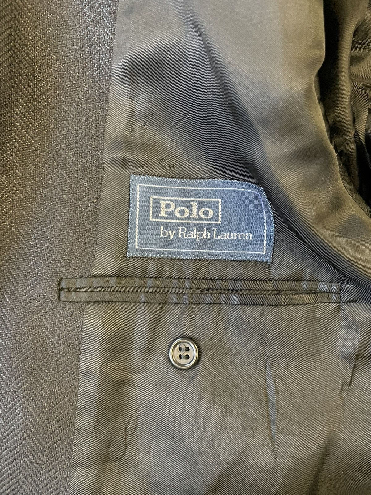 Polo Ralph Lauren × Vintage Vintage Single Breasted Herringbone Jacket Size 46R - 8 Thumbnail