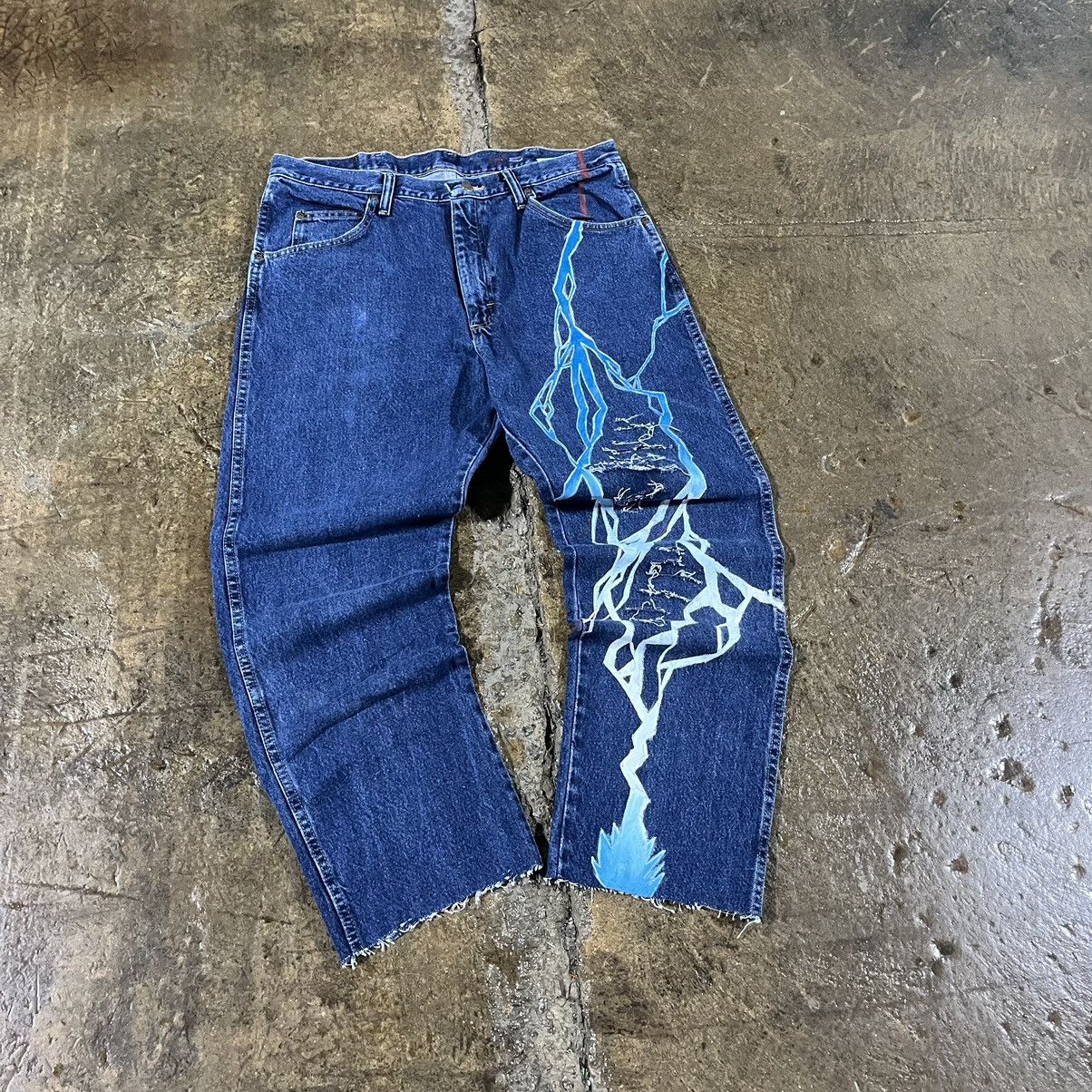 Vintage × Wrangler Crazy Vintage Y2K Wrangler Lightning Jeans Skater Grunge Size US 36 / EU 52 - 3 Thumbnail