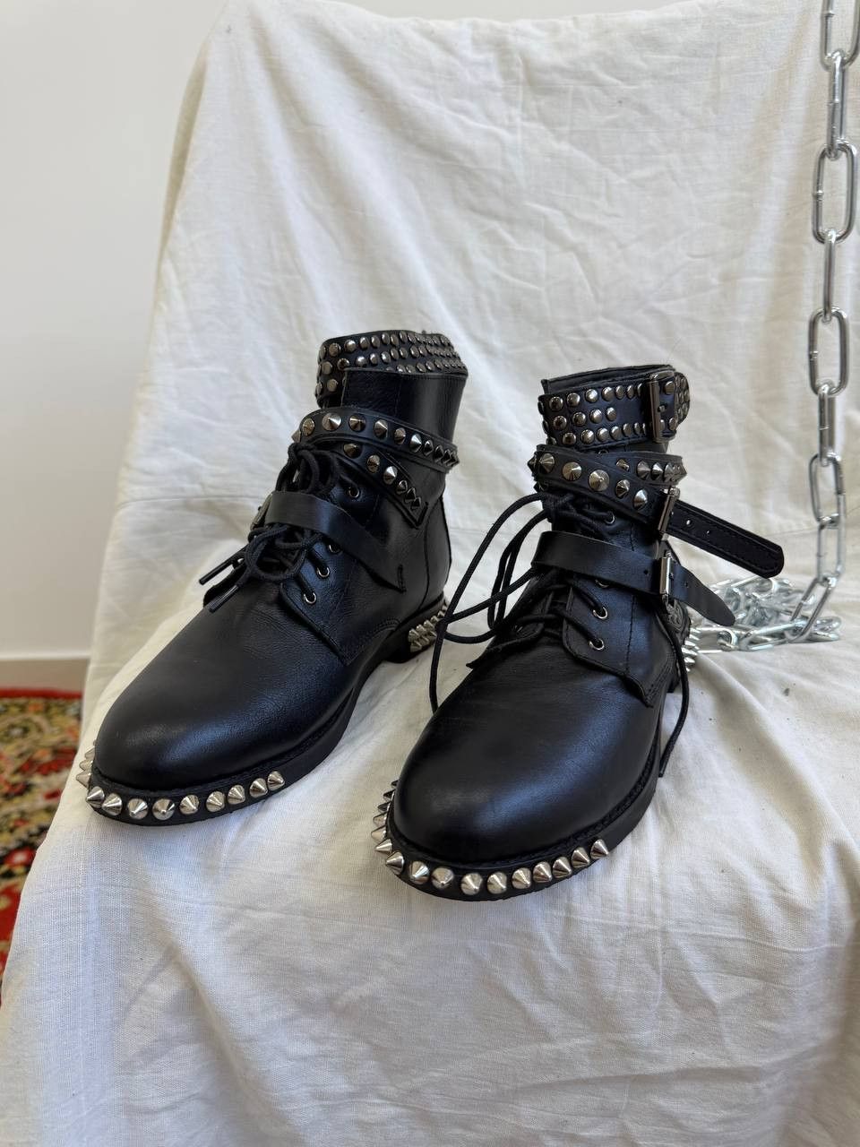 Yves Saint Laurent YvesSaintLaurent Ankle-Zip Goth Opium Style Leather Boots Size US 6.5 / IT 36.5 - 10 Thumbnail