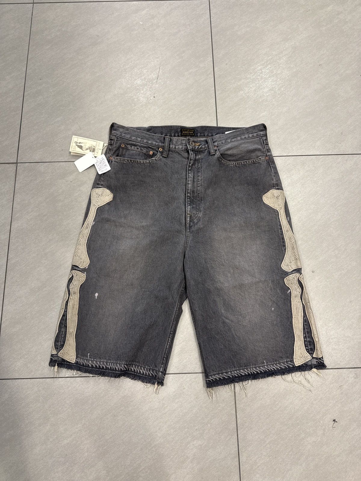 Kapital KAPITAL Bone Denim Shorts Black 32 | Grailed
