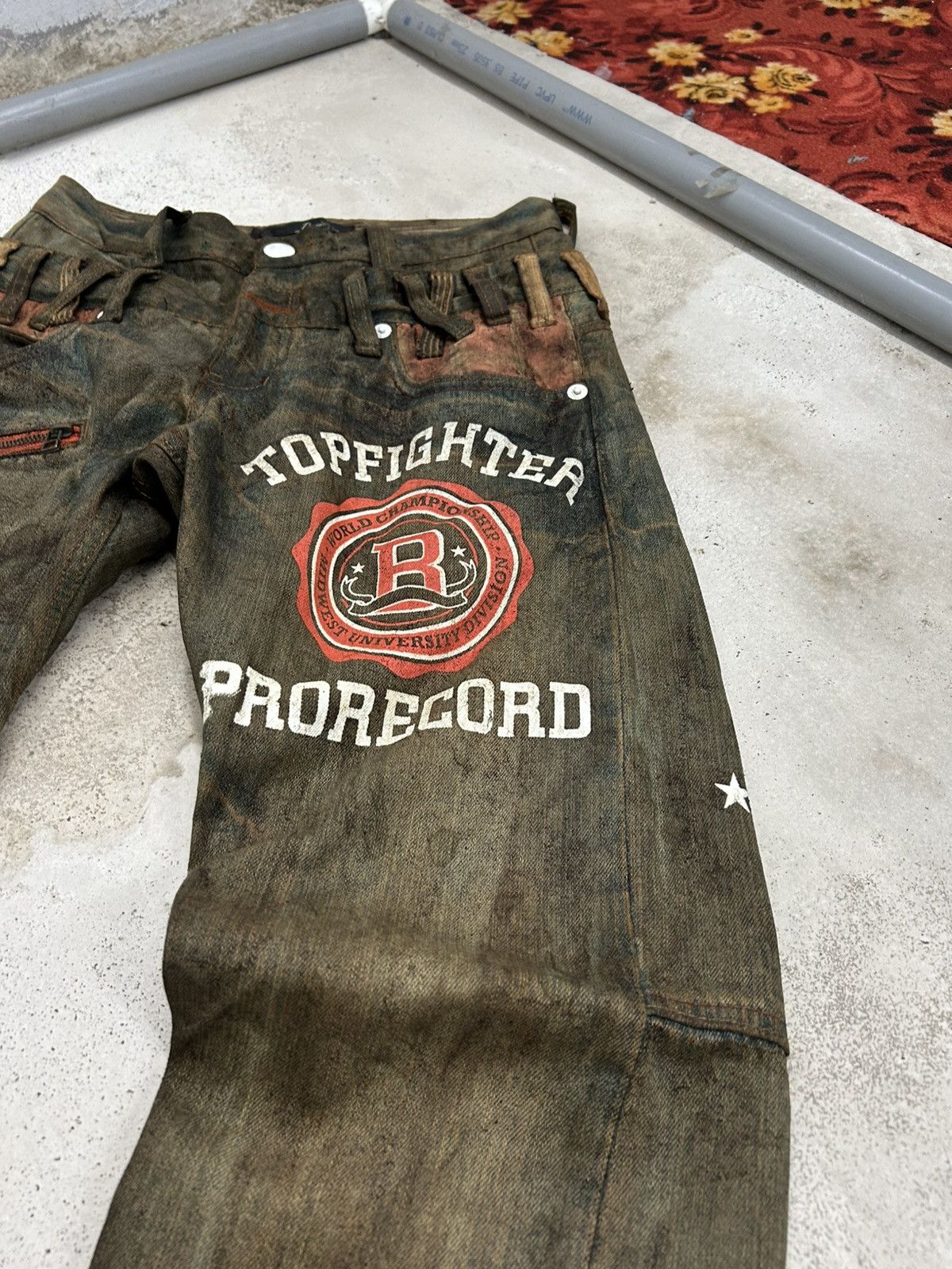 20471120 Vintage Dominate Japan Double Waist Mud Washed Dirty Wording Size US 30 / EU 46 - 7 Thumbnail