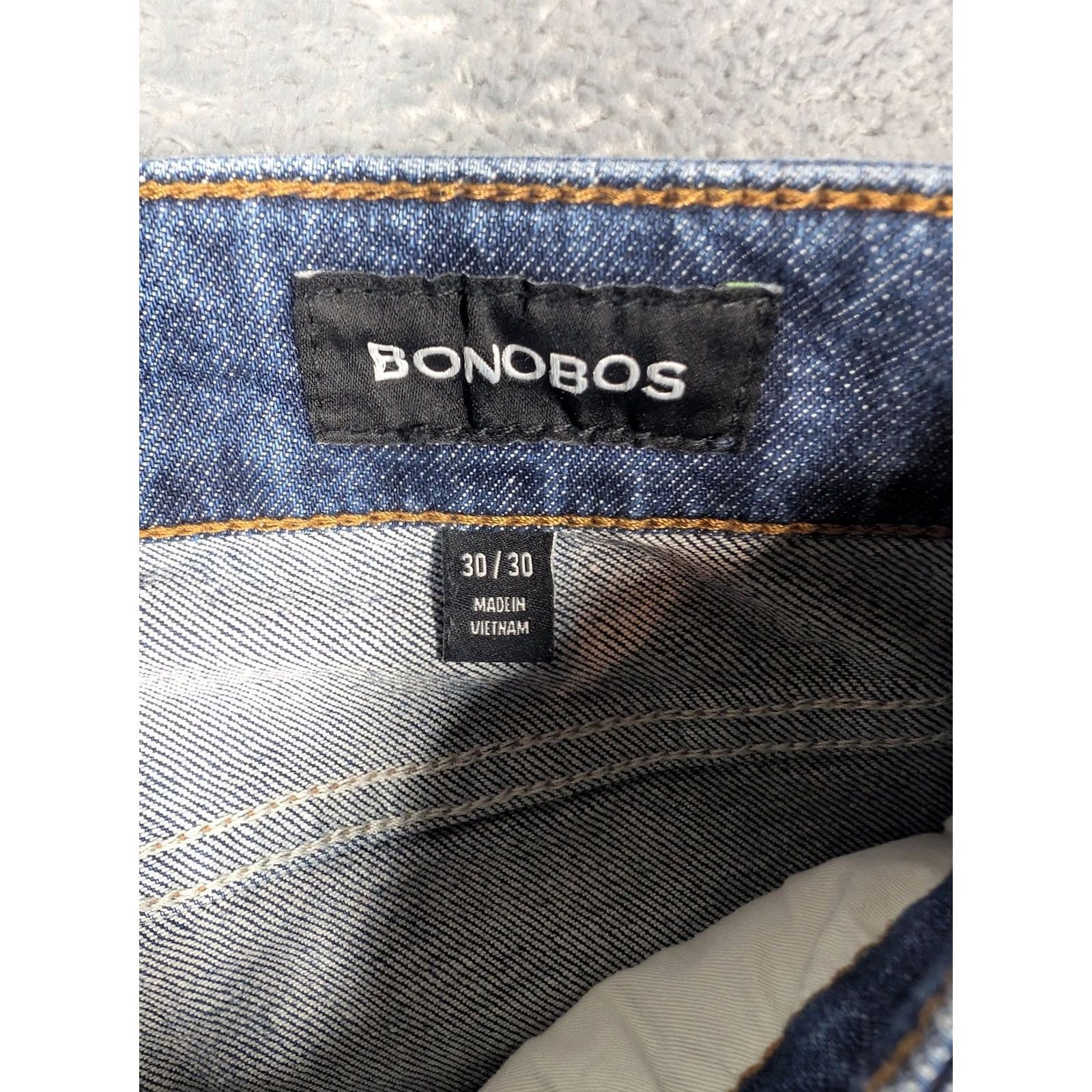 Bonobos Bonobos Jeans Mens 30x30 Blue Slim Straight Stretch Denim Medium Wash Pants Size US 30 / EU 46 - 5 Thumbnail