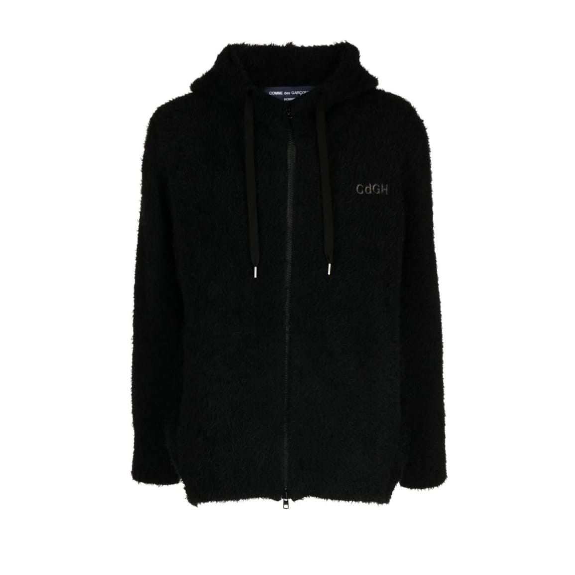 Comme des Garcons Homme o1mle0924 Fluffy Full Zip Hoodie in Black Size US L / EU 52-54 / 3 - 1 Thumbnail