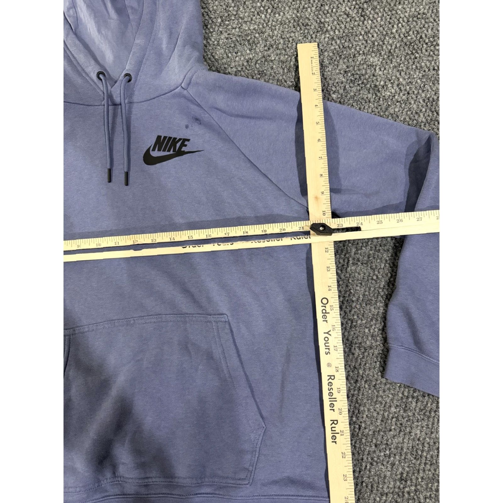 Nike Nike Hoodie Women's Large Blue Pullover Swoosh Logo Fleece Sweatshirt Athletic Size L / US 10 / IT 46 - 4 Thumbnail