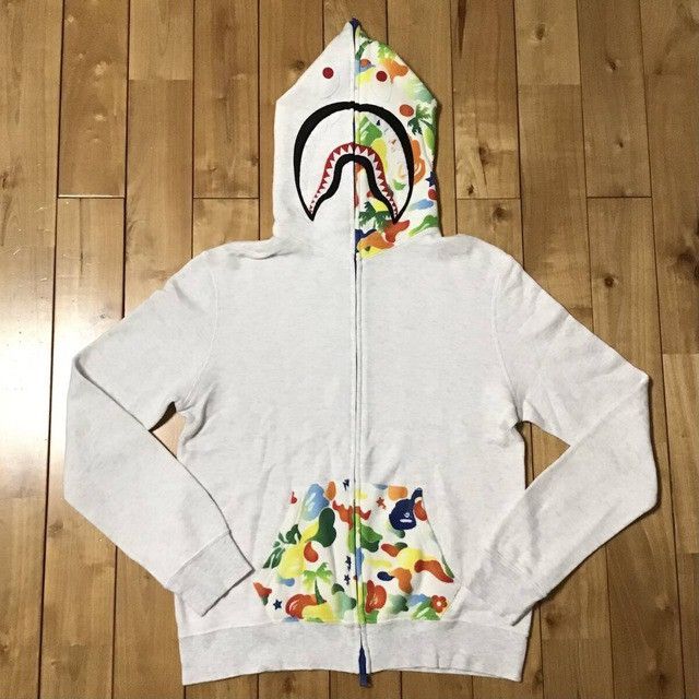 Bape Tropical BAPE camo Shark full zip hoodie a bathing ape Size S / US 4 / IT 40 - 1 Thumbnail