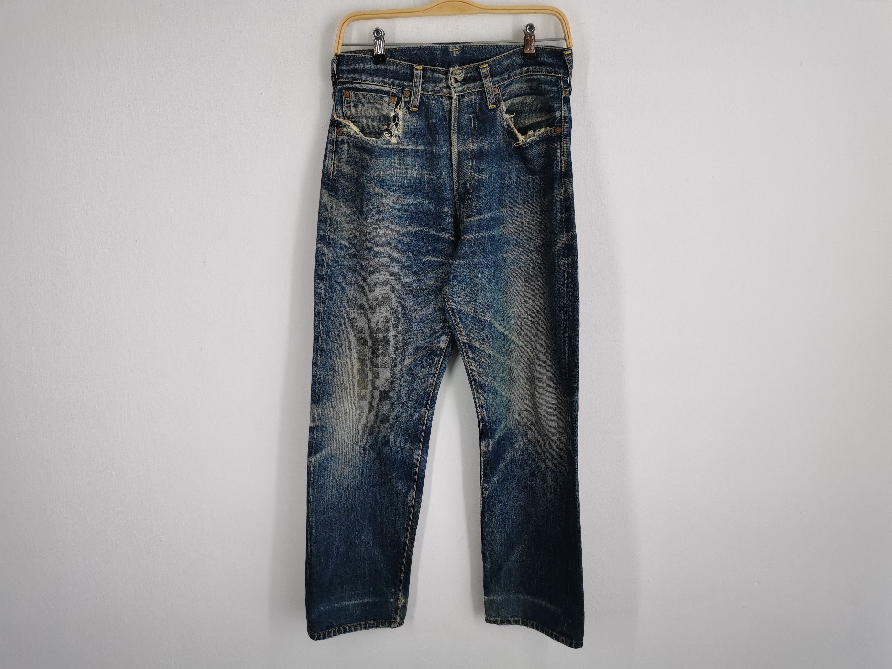 Vintage Distressed Vintage 90's Evis No. 3501XX Selvedge Denim Size US 28 / EU 44 - 2 Thumbnail