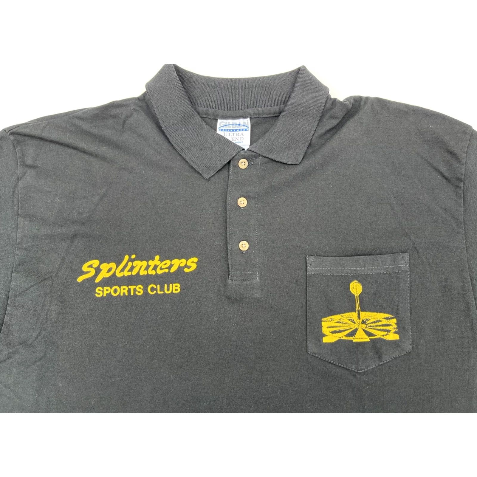 Gildan VINTAGE Gildan Polo Shirt Mens XL Black American Darters Association Splinters Sports Club Sz XL Size US XL / EU 56 / 4 - 3 Thumbnail