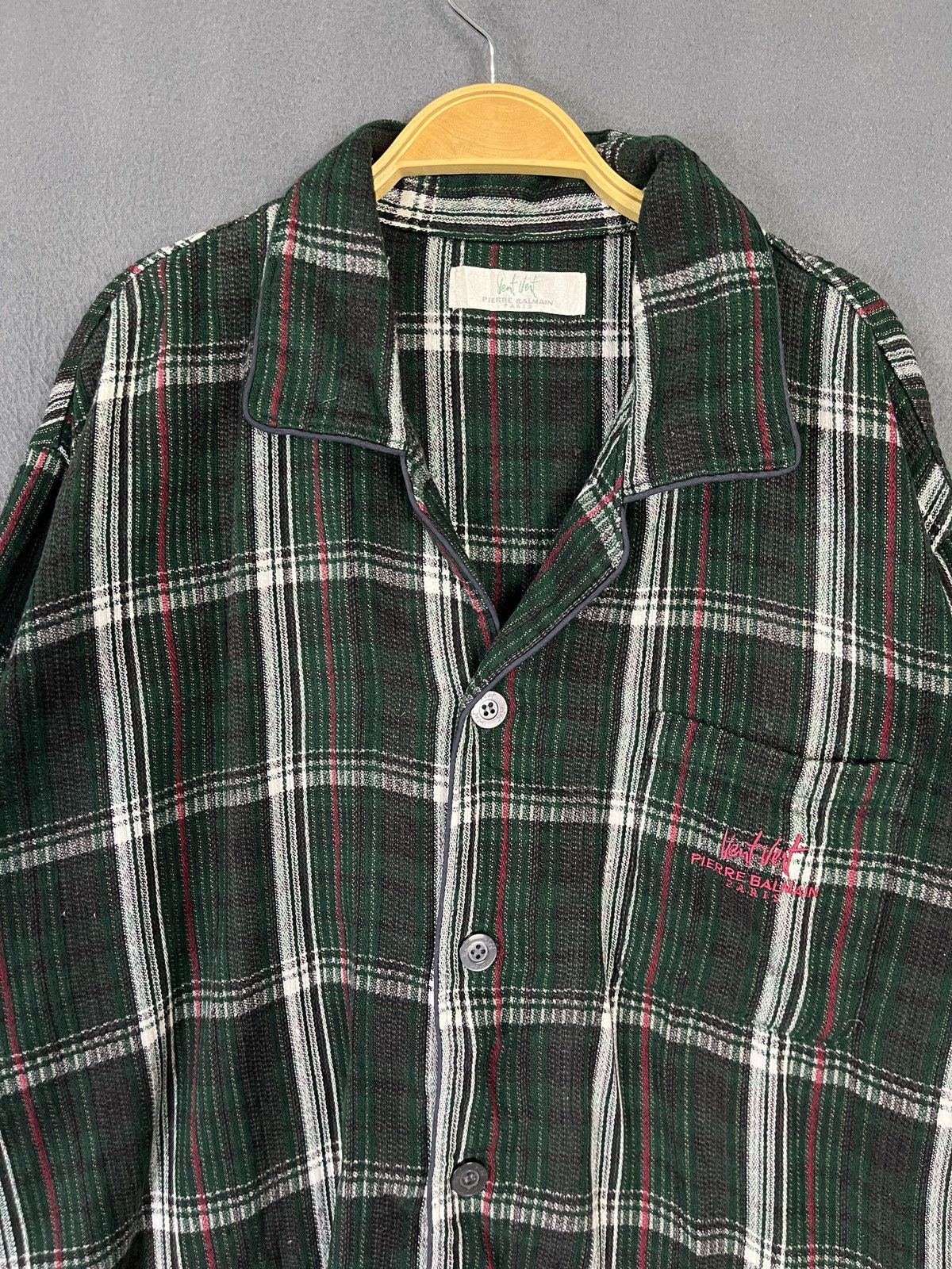 Pierre Balmain × Vintage Vent Vert Pierre Balmain Paris Plaid Shirt Size US M / EU 48-50 / 2 - 3 Thumbnail