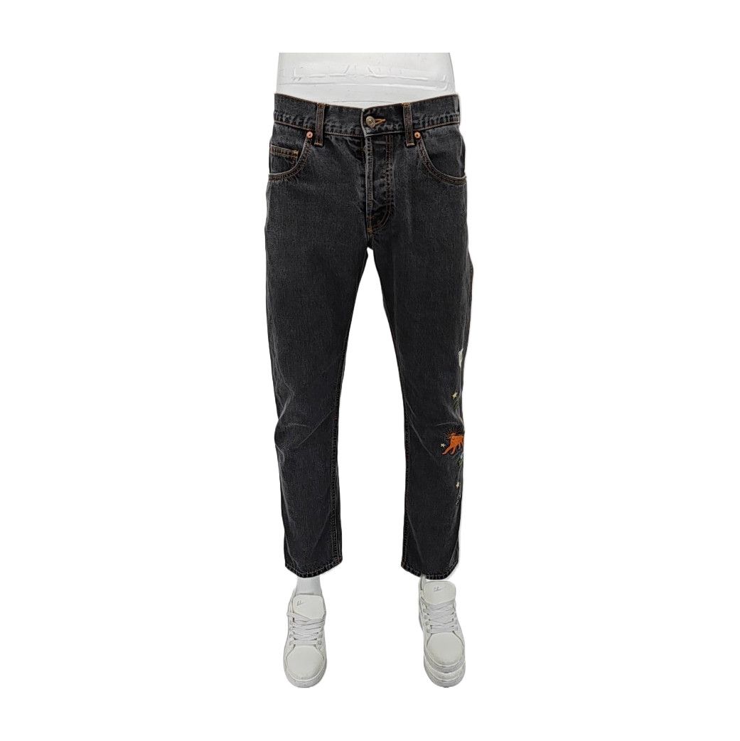 Gucci GUCCI Embroidered Grey Denim Jeans 34 Size US 34 / EU 50 - 1 Thumbnail