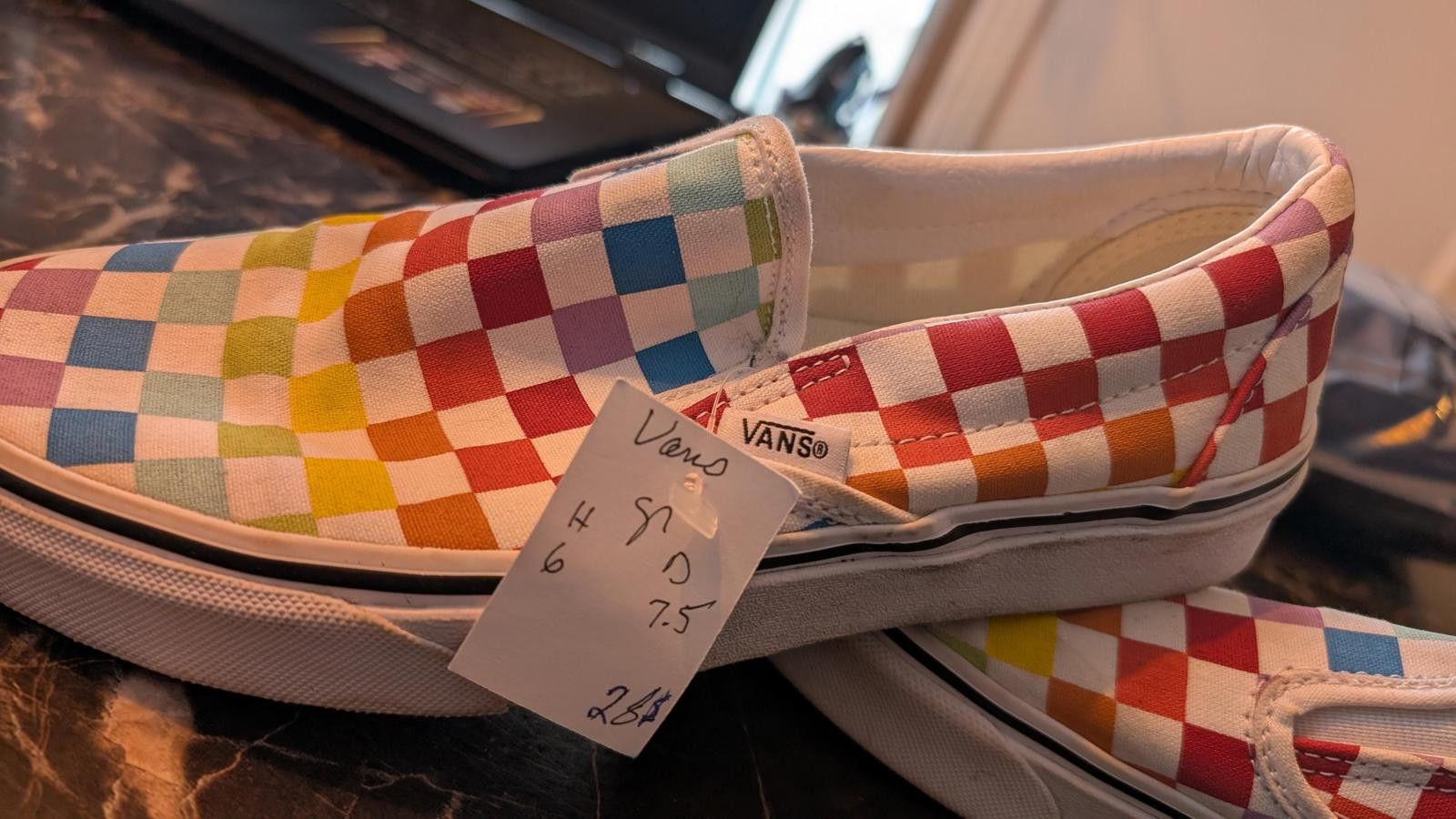 Vans Vans Checkerboard Multicolor Canvas Shoes US Men 6 Women 7.5 Size US 6 / IT 36 - 3 Thumbnail