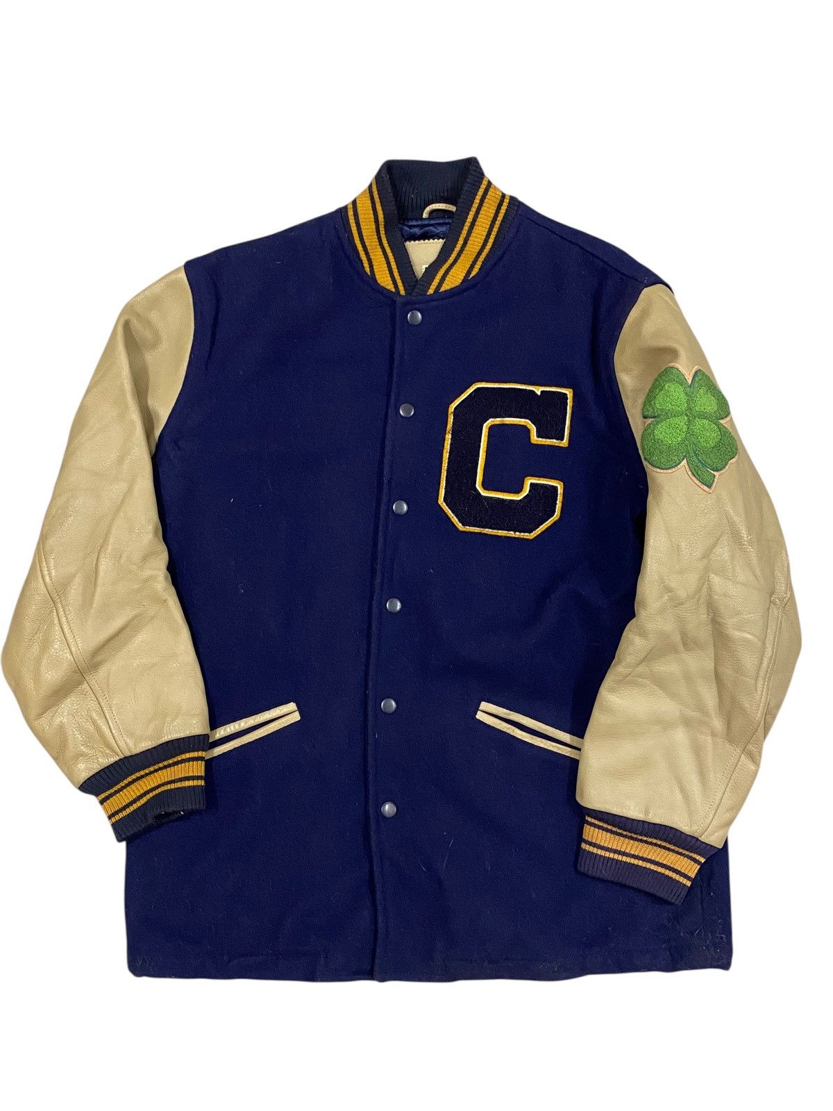 Vintage Vintage Dog House Varsity Jacket Wool & Leather 'Clovers' M Size US M / EU 48-50 / 2 - 2 Thumbnail