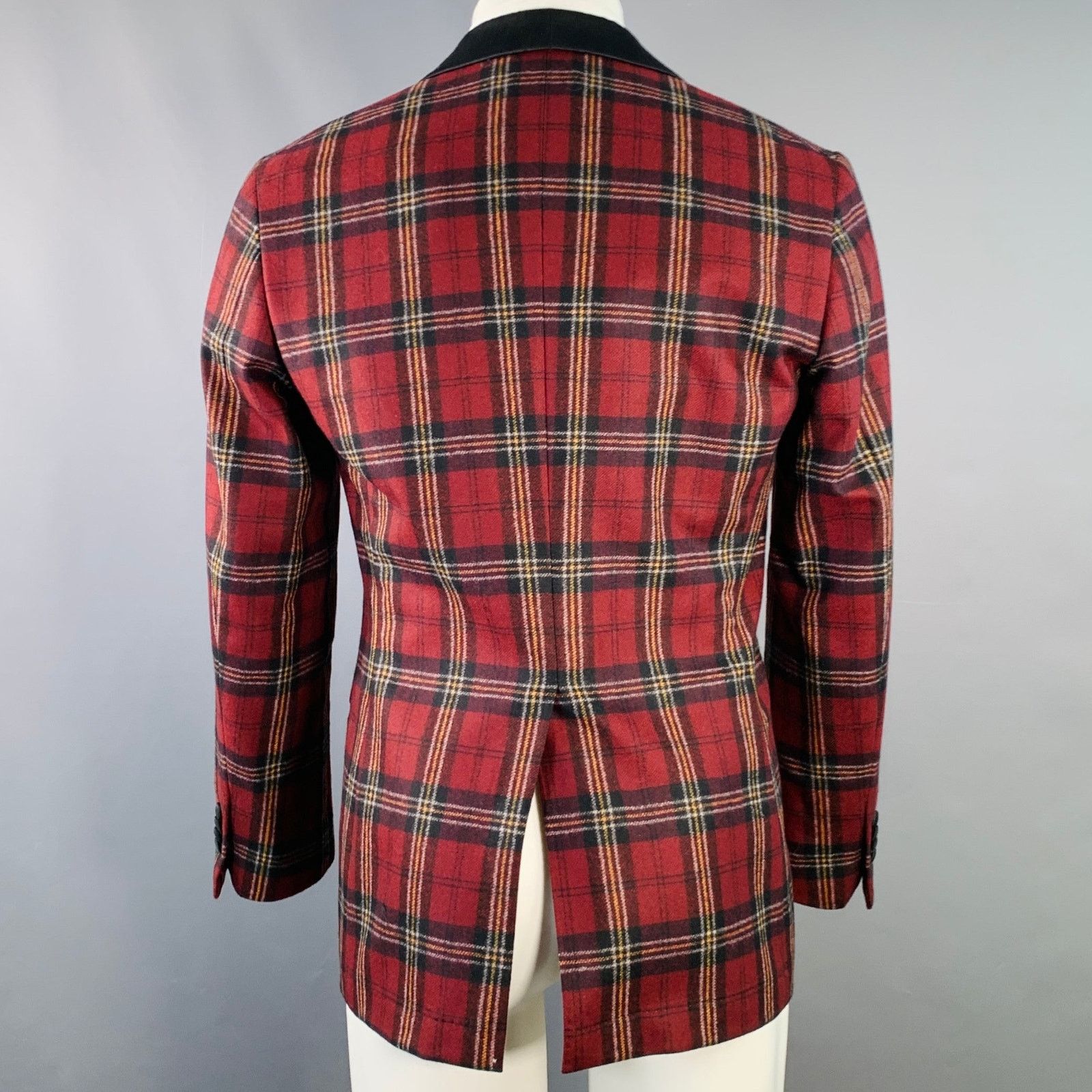 Suitsupply SUITSUPPLY Size 36 Plaid Wool Single Button Sport Coat Size 36R - 4 Thumbnail