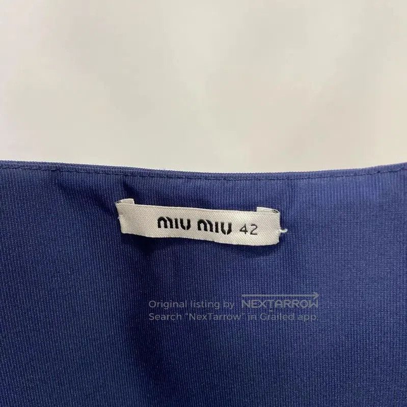 Miu Miu Miu Miu Blue Sleeveless Midi Dress for Women . Size M / US 6-8 / IT 42-44 - 4 Thumbnail
