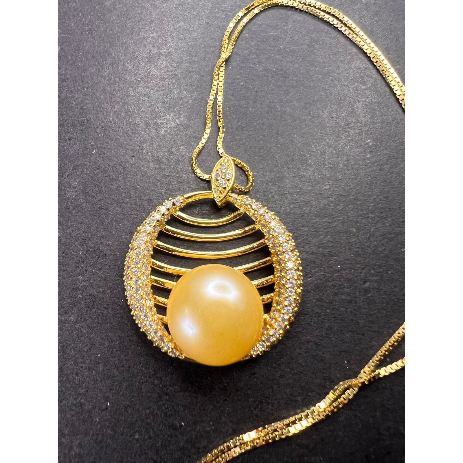 Other Golden cultured pearl pendant in gold over sterling silver Size ONE SIZE - 4 Thumbnail