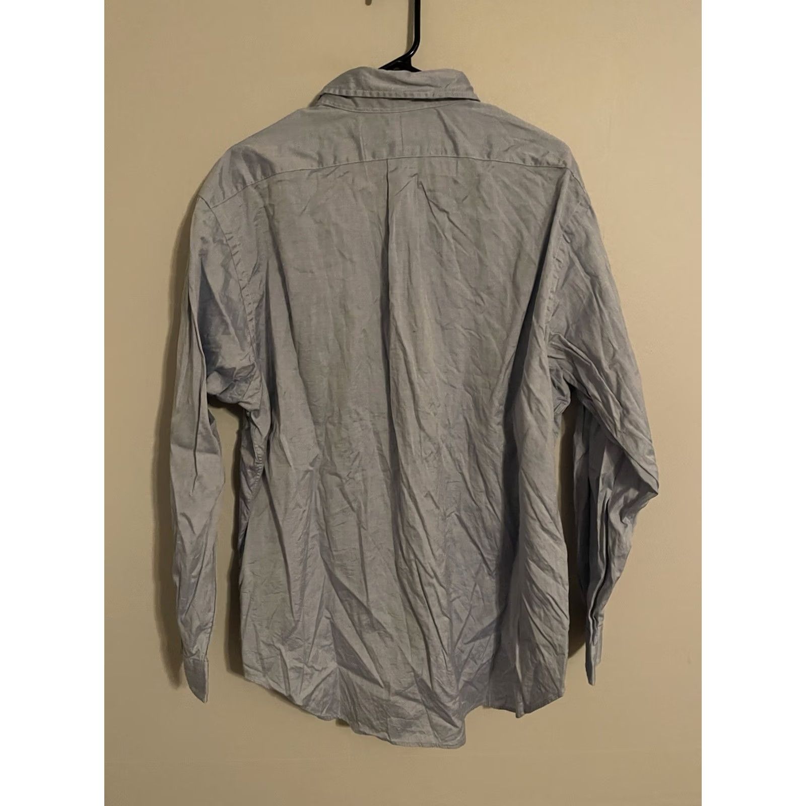 Polo Ralph Lauren VINTAGE Polo Ralph Lauren Button-Up Dress Shirt Chambray Men 17.5 34/35 Blue Long Sleeve 100% Cotton Casual Shirt Mens Size 48R - 4 Thumbnail