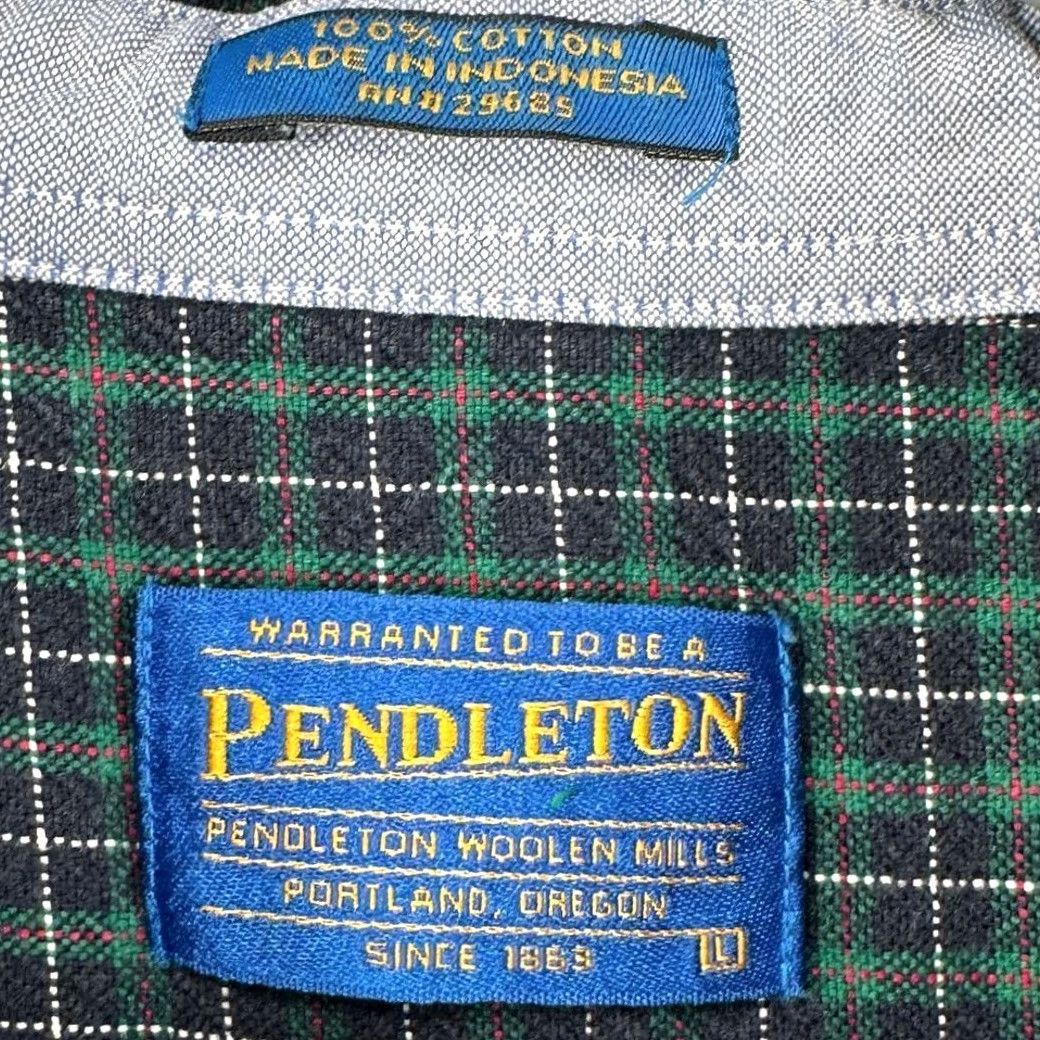 Pendleton Pendleton Shirt Mens Large Navy Green Plaid Flannel Button Down Front Pocket Size US L / EU 52-54 / 3 - 5 Thumbnail