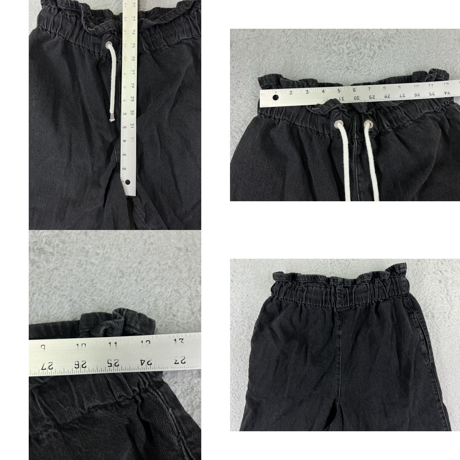 Topshop Top Shop Moto Jeans Women Wide-Leg XS-25 Black Denim Pull On 5-Pocket Stretch Capri Elastic Waist Regular Fit Size 4XL / US 24-26 - 9 Thumbnail