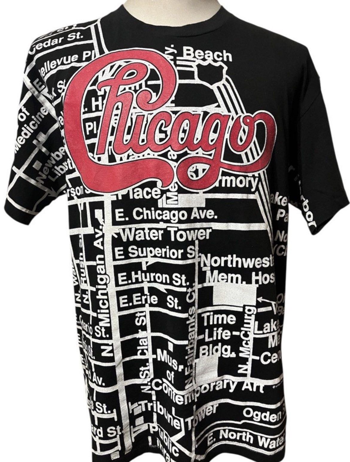 Band Tees Vintage 90s Chicago Band Map AOP T shirt Size US XL / EU 56 / 4 - 1 Thumbnail
