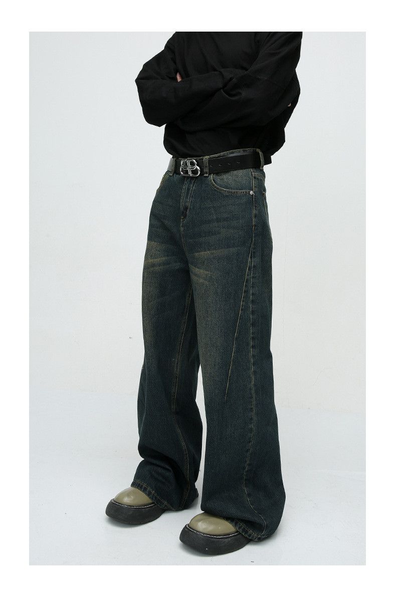 Vintage American retro washed straight leg distressed jeans Size US 32 / EU 48 - 2 Thumbnail
