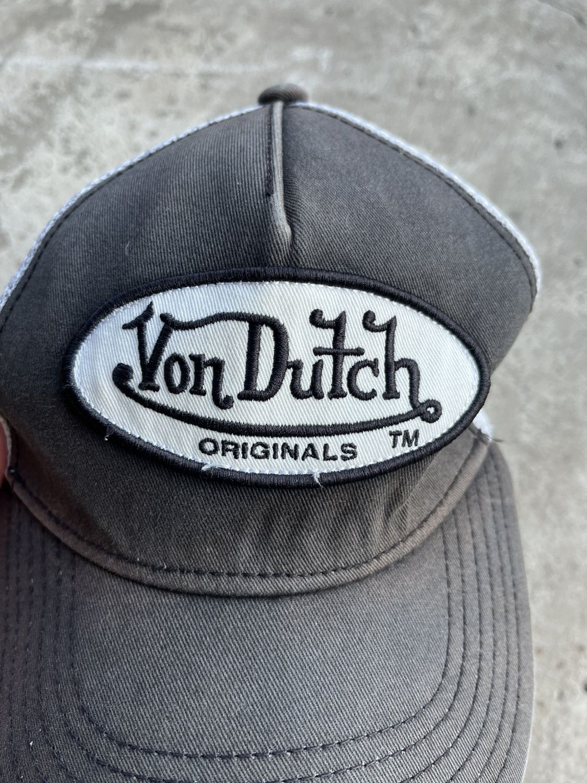 Japanese Brand × Von Dutch Vintage Von Dutch Sun Faded Distressed Trucker Hat Y2K Cap Size ONE SIZE - 4 Thumbnail