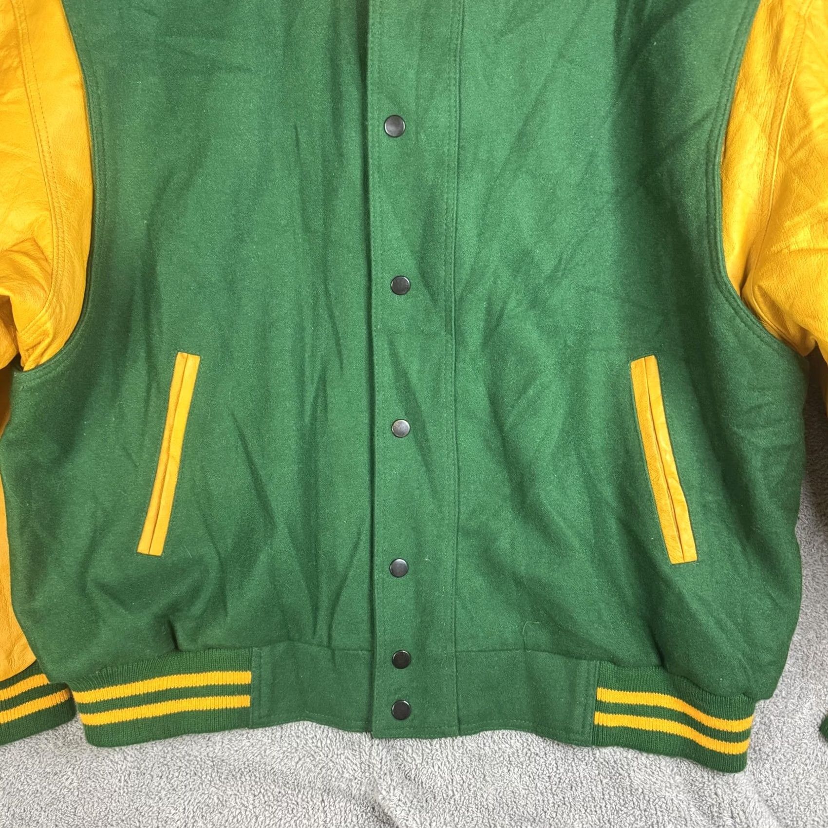 Vintage J.R. Stone Jacket Mens 2XL Green Wool Varsity Snap Lined Sports College Shirt Size US XXL / EU 58 / 5 - 6 Thumbnail