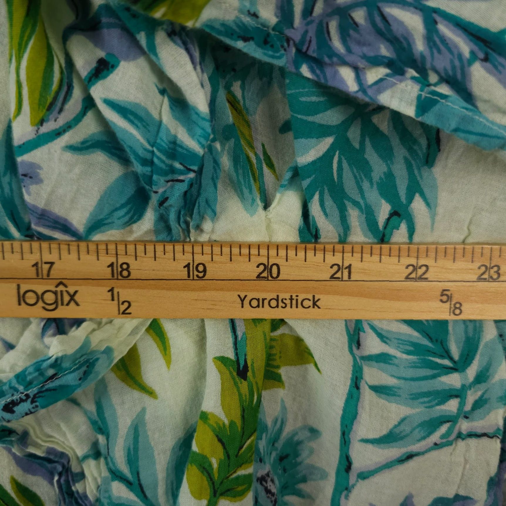 Anthropologie Z&L Cover Up Womens OS Blue Green Leaf Print Pullover Kaftan Swim Anthropologie Size ONE SIZE - 6 Thumbnail