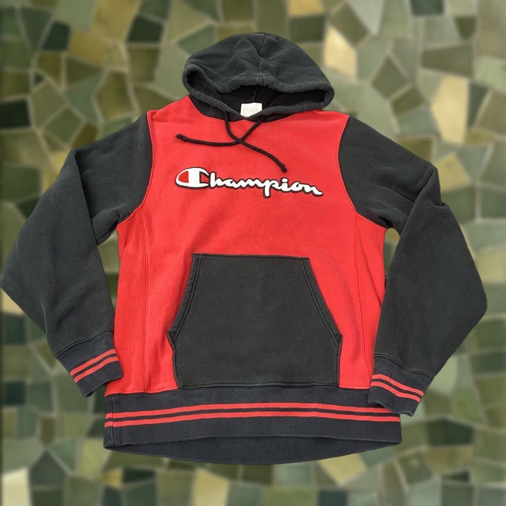 Champion VINTAGE Champion Hoodie Mens M Red Reverse Weave Embroidered Script Pullover - Graphic Print, Hooded, Pockets, Fleece, All Seasons - Mens Size US M / EU 48-50 / 2 - 1 Thumbnail