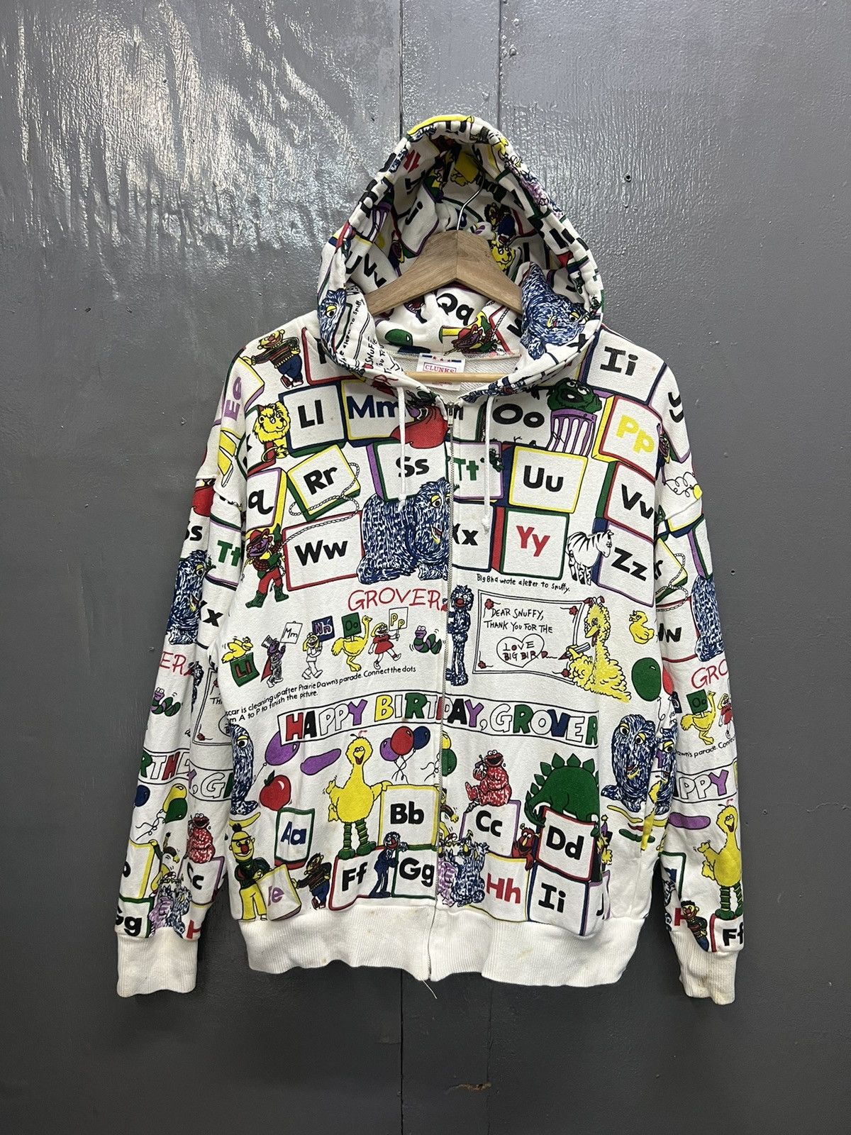 Vintage Happy Birthday Grover Sesame Street Hoodie