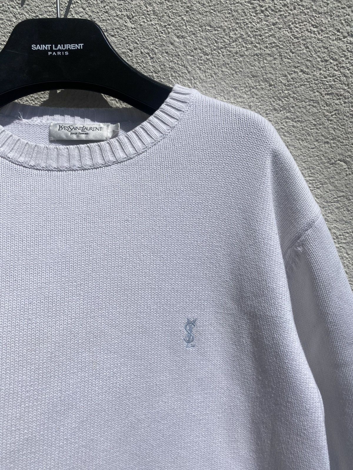Yves Saint Laurent White YSL Sweater Knit Size US M / EU 48-50 / 2 - 8 Thumbnail