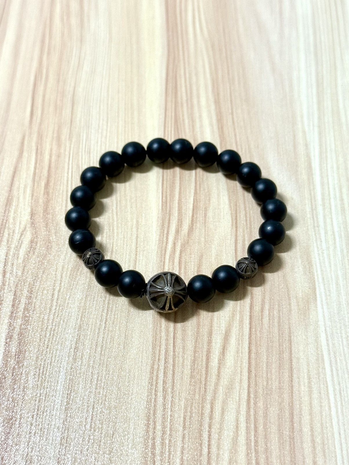 Chrome Hearts Chrome hearts onyx Three Silver bead bracelet Size ONE SIZE - 1 Thumbnail