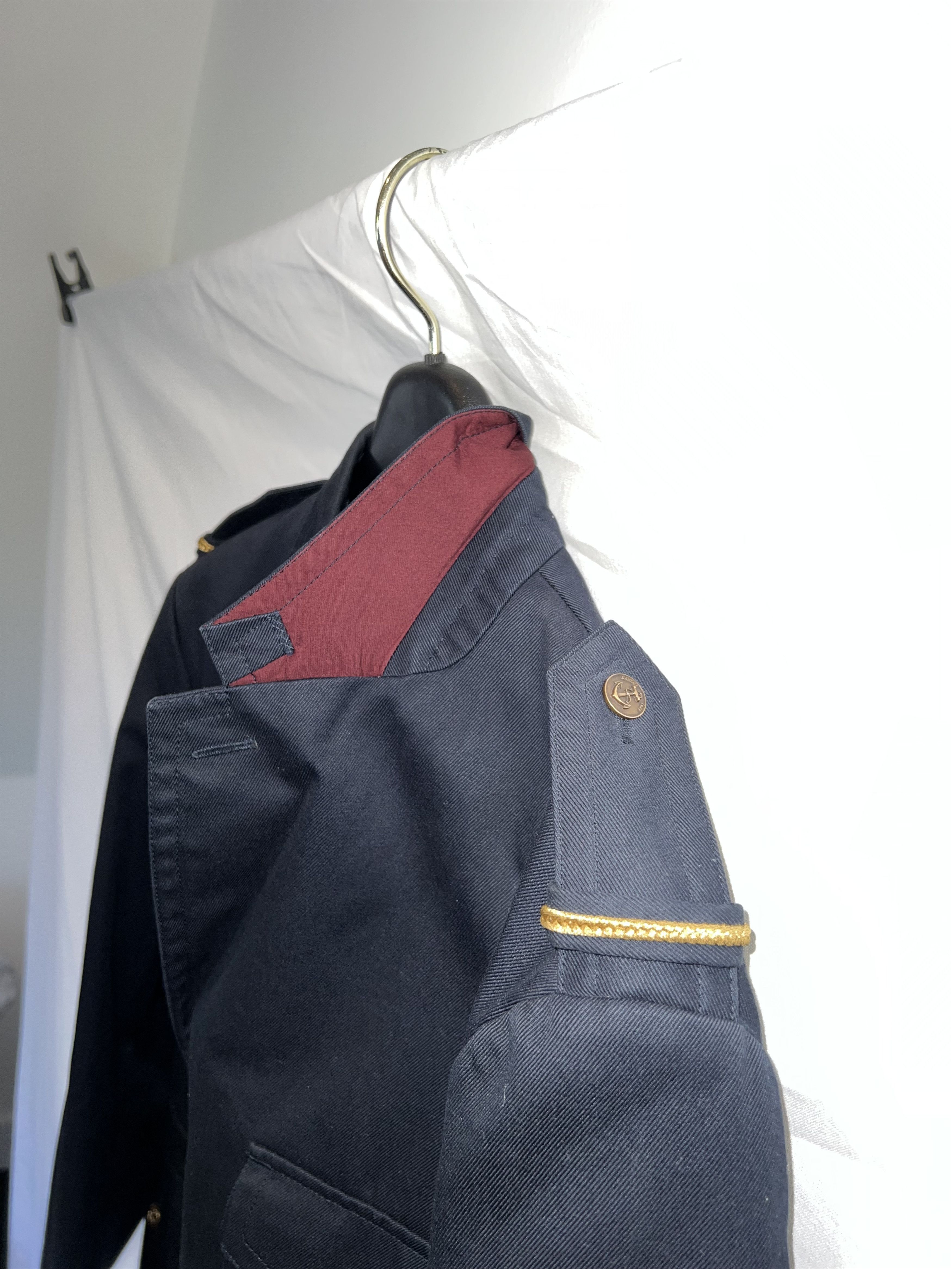 Gucci Gucci Navy Field Jacket with Epaulettes & Red Satin Size 50R Size 50R - 5 Thumbnail