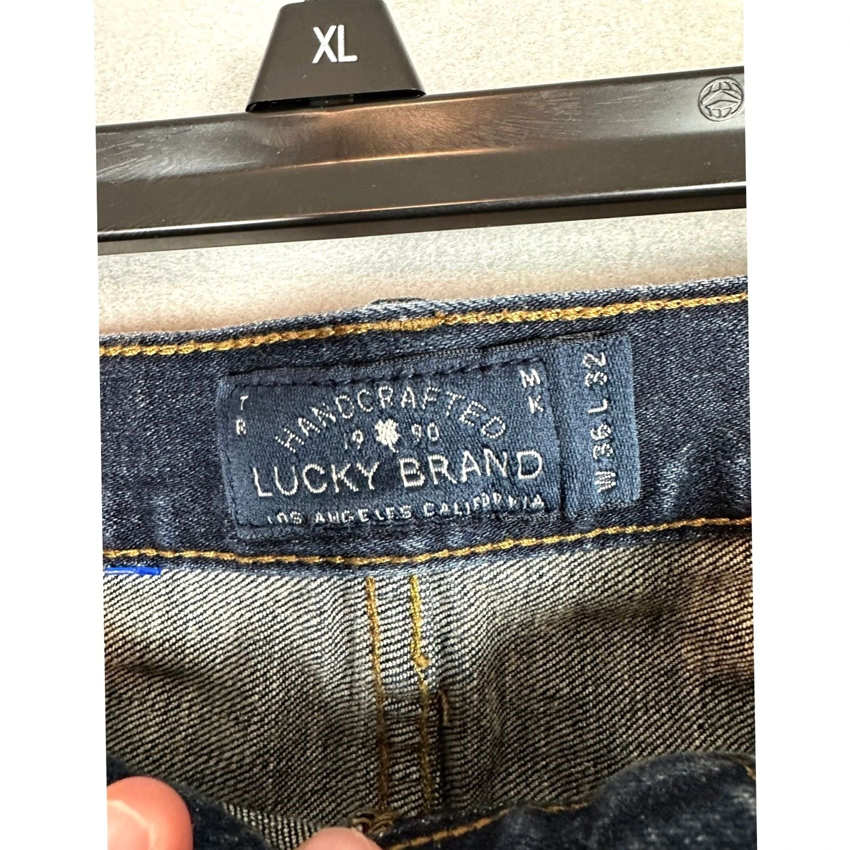 Lucky Brand Lucky Brand 121 Heritage Slim Jeans 36x32 Denim Blue Slim Stretch Mid Rise Mens Straight 5-Pocket Leather Patch Jeans Mens Size US 36 / EU 52 - 3 Thumbnail