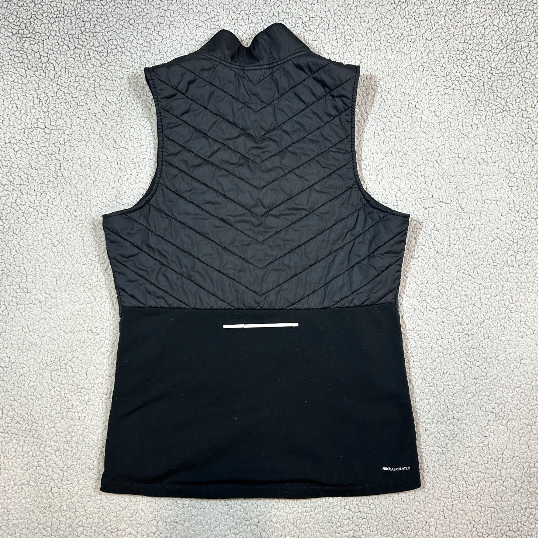 Nike Nike Vest Mens XL Black Aerolayer Thermal Quilted Full Zip Sleeveless Running Size US XL / EU 56 / 4 - 7 Thumbnail